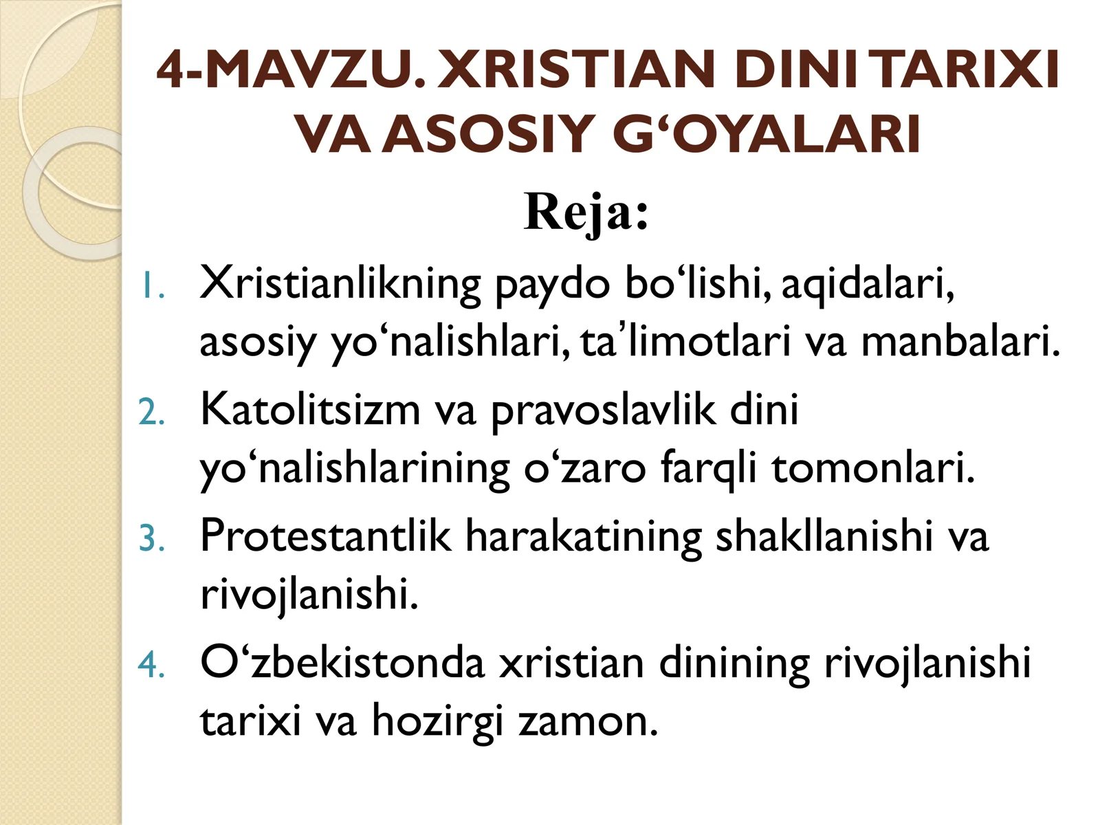 XRISTIAN DINI TARIXI VA ASOSIY G‘OYALARI