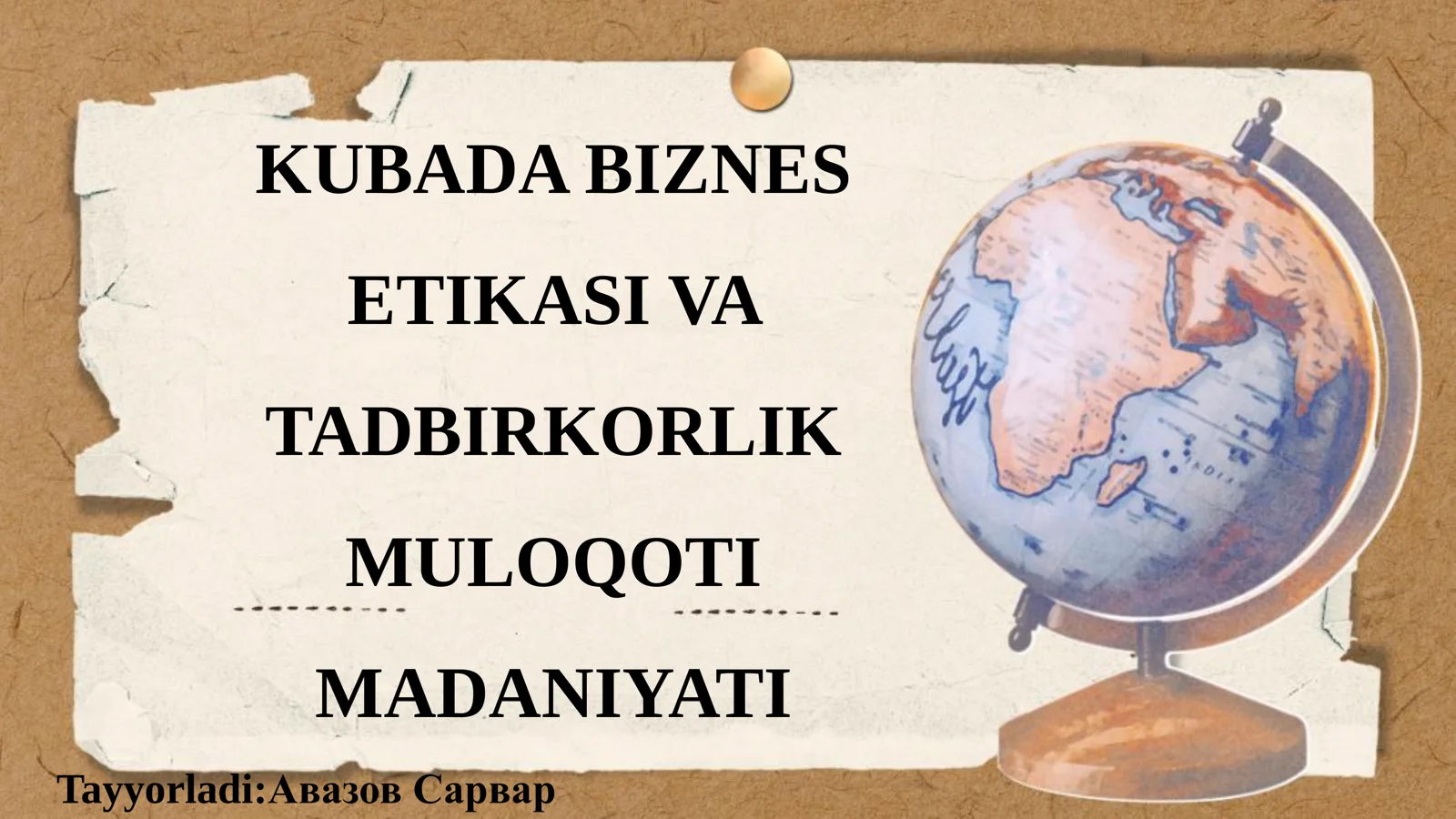KUBADA BIZNES ETIKASI VA TADBIRKORLIK MULOQOTI MADANIYATI