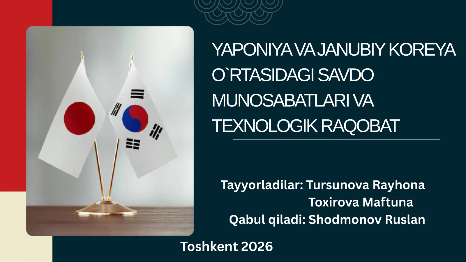 Yaponiya va Koreya o’rtasidagi savdo munosabatlari va texnologik raqobat