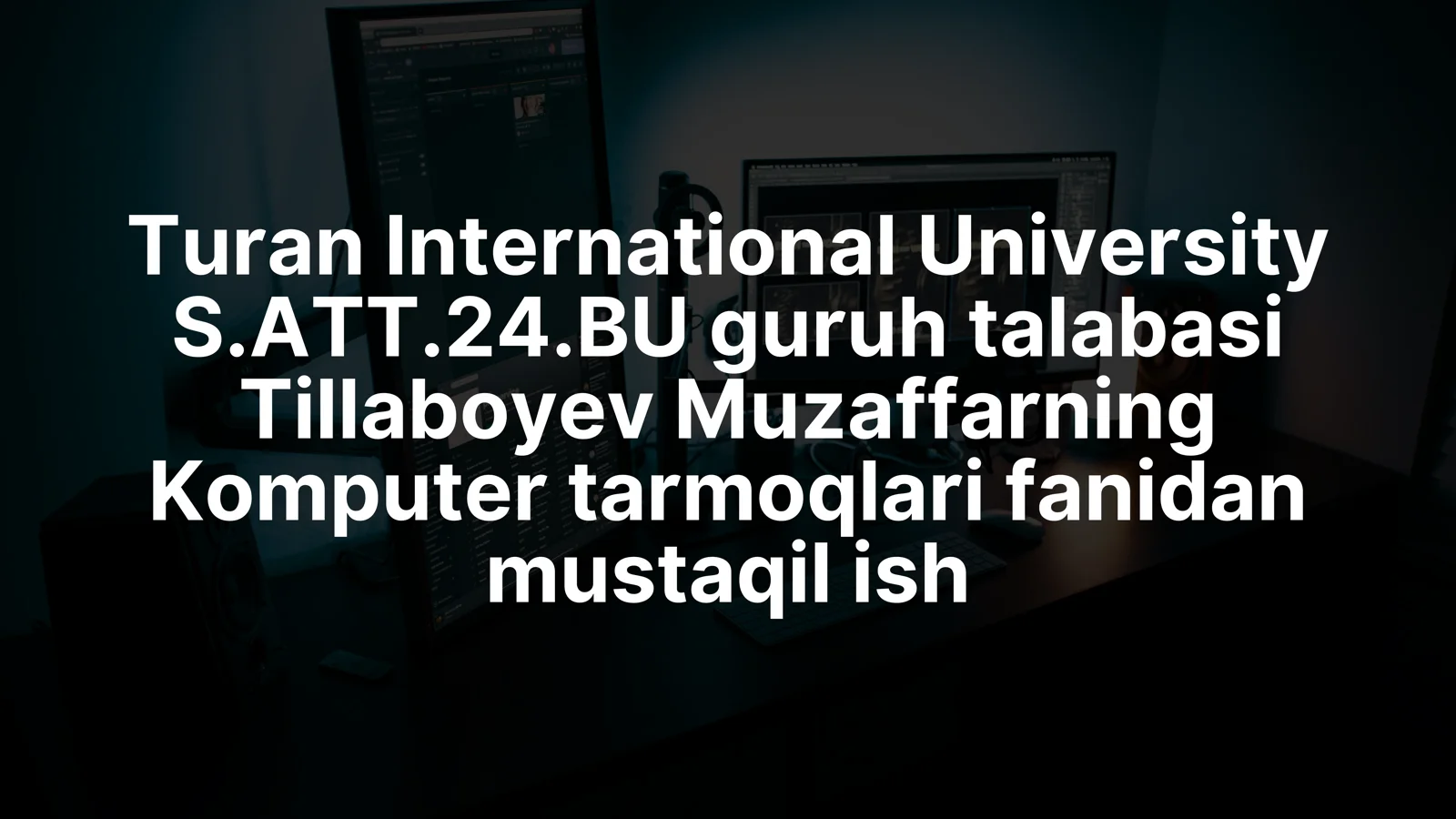 Kompyuter tarmoqlari boshqarish tizimlari