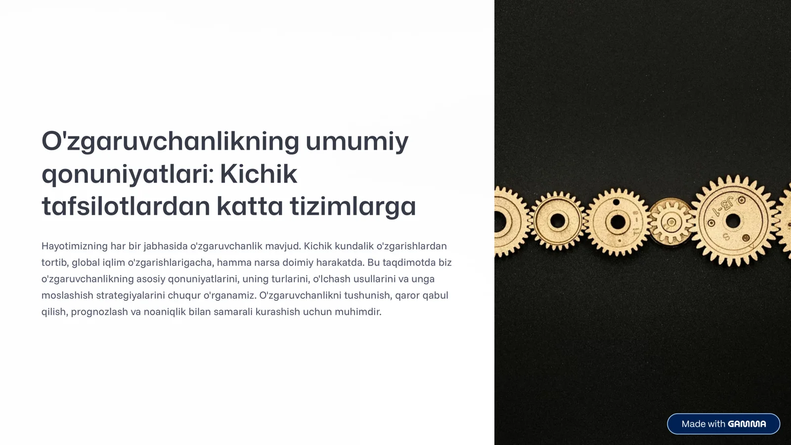O'zgaruvchanlikning umumiy qonuniyatlari