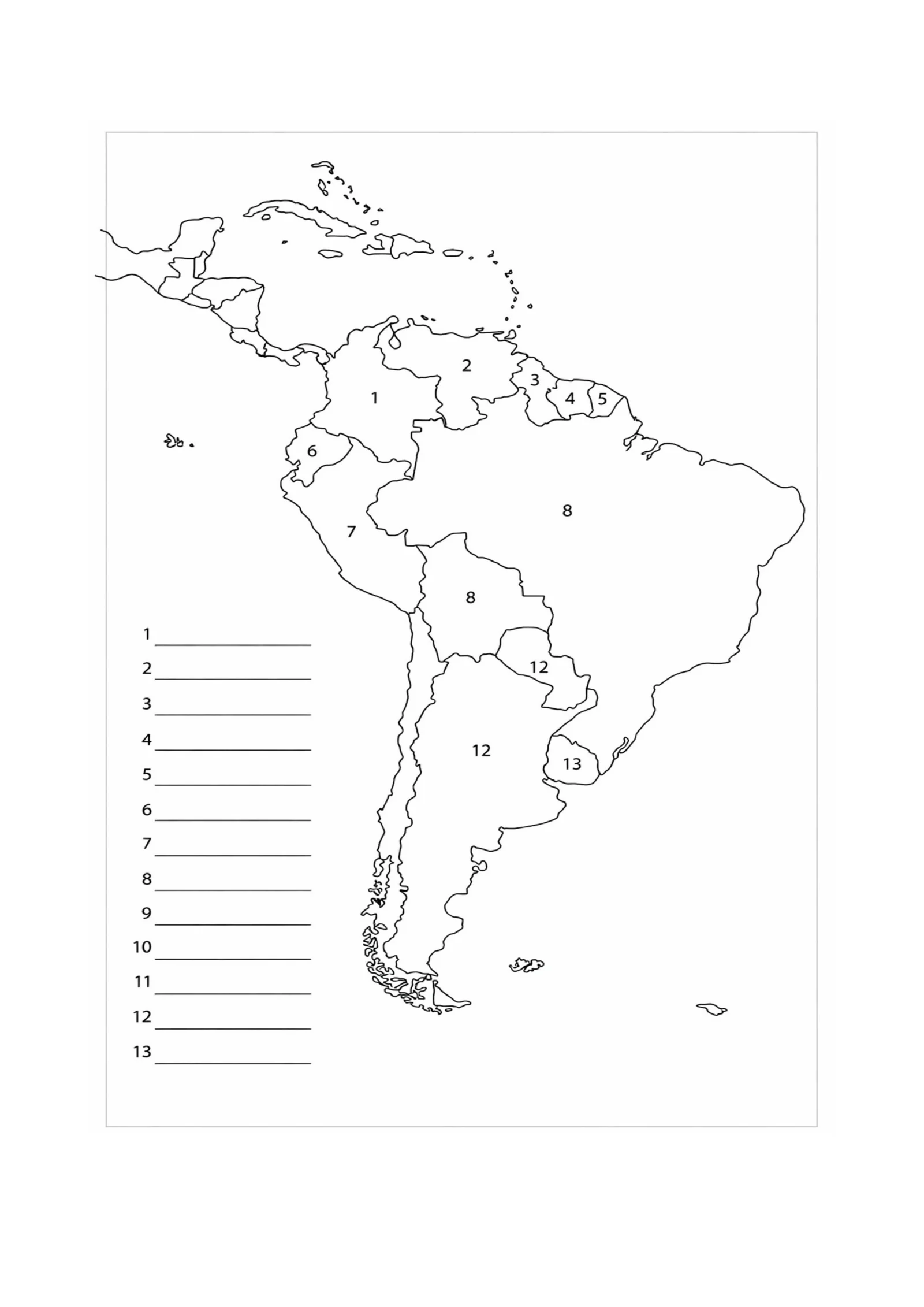 Janubiy Amerika xaritasi