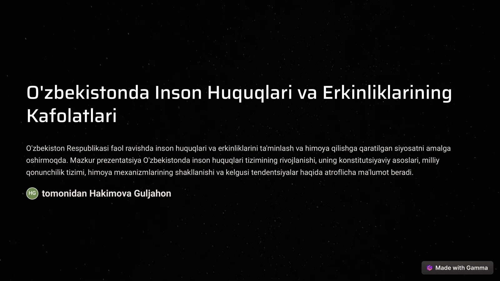 O'zbekistonda Inson Huquqlari va Erkinliklarining Kafolatlari