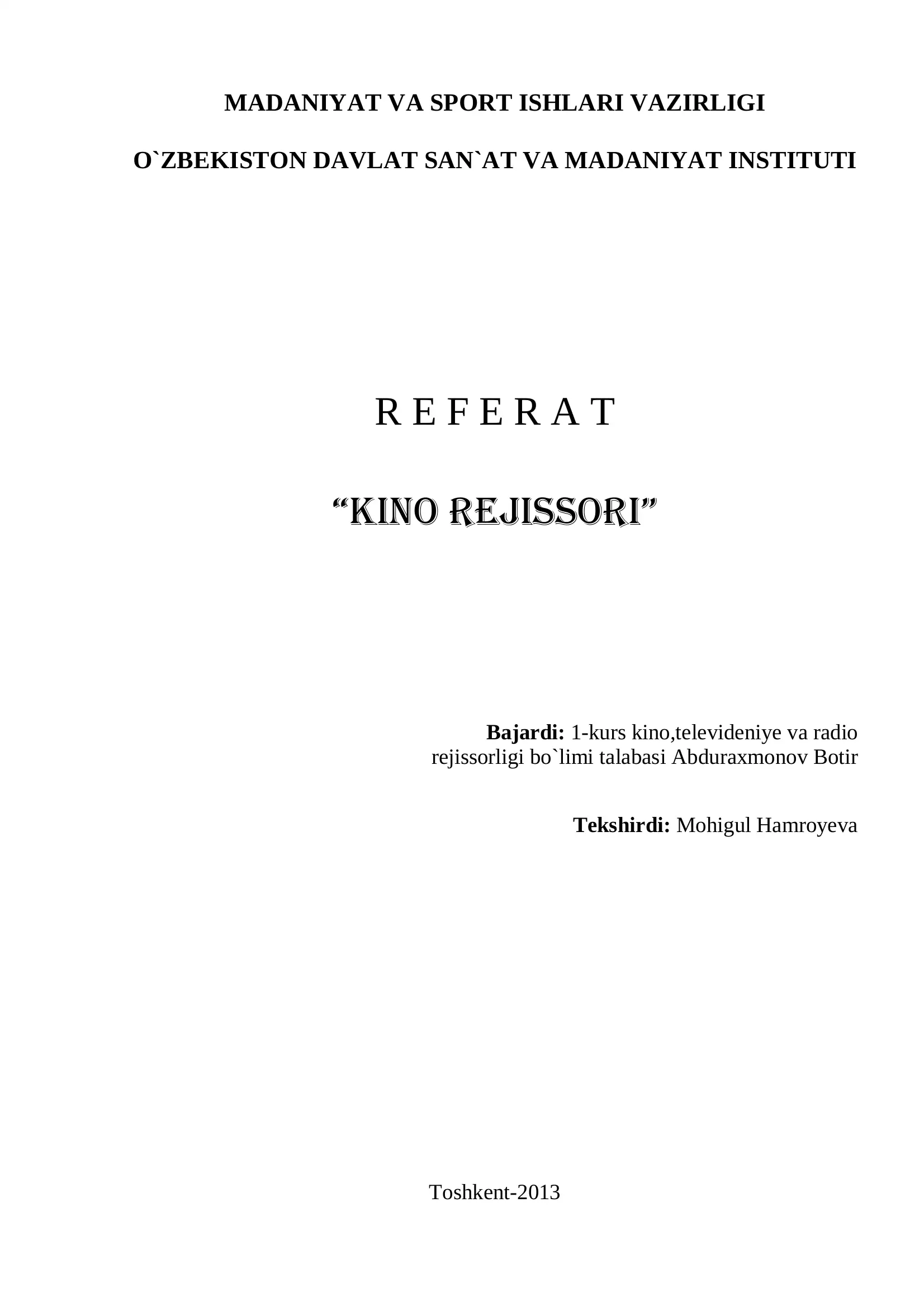 Kino Rejissori