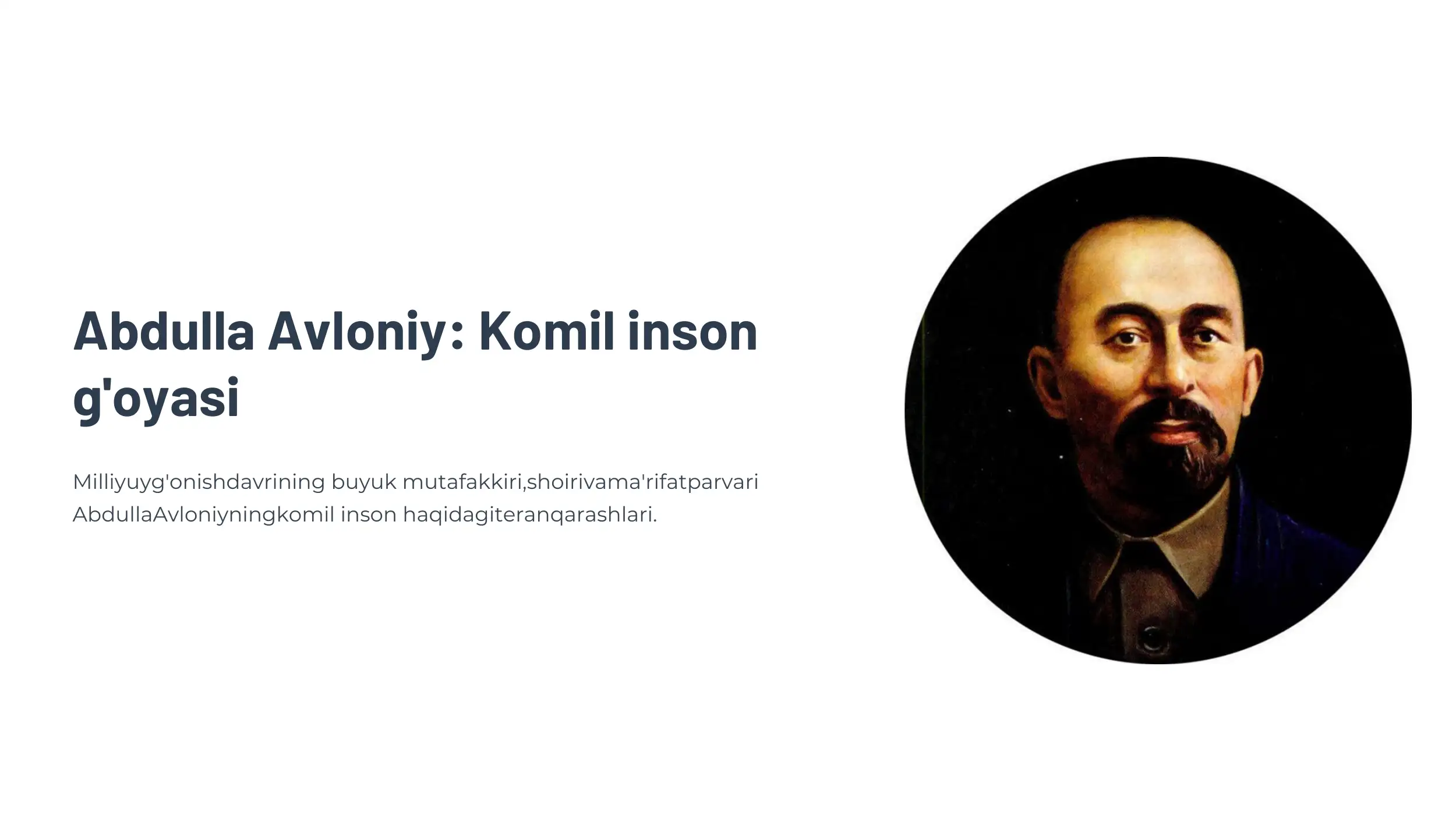 Abdulla Avloniy: Komil inson