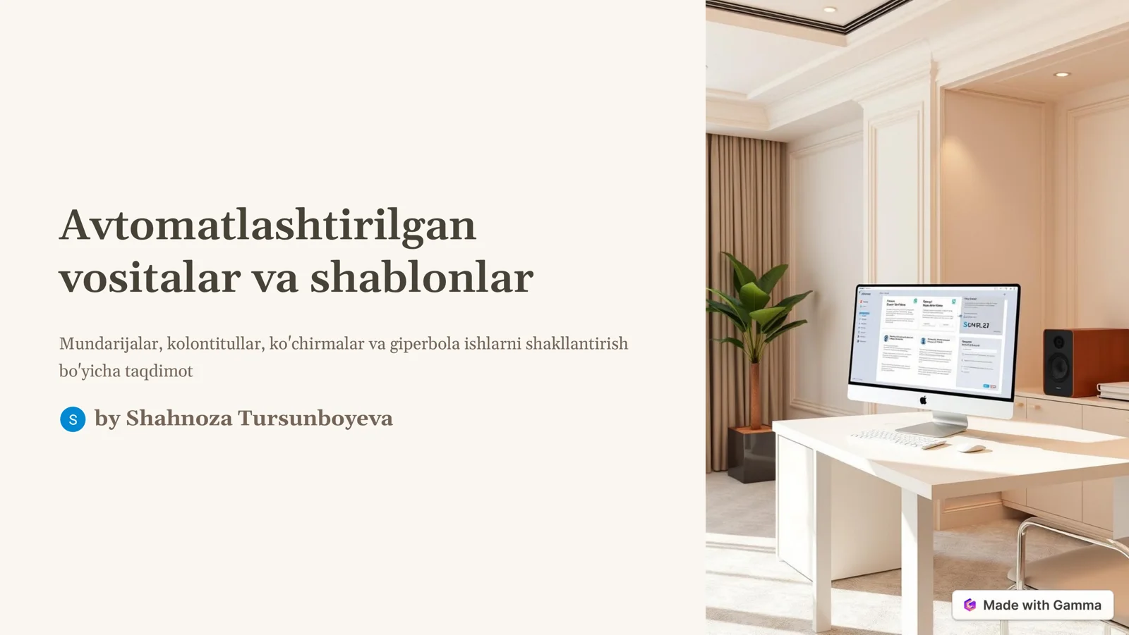 Avtomatik mundarija va kolontitul yaratish