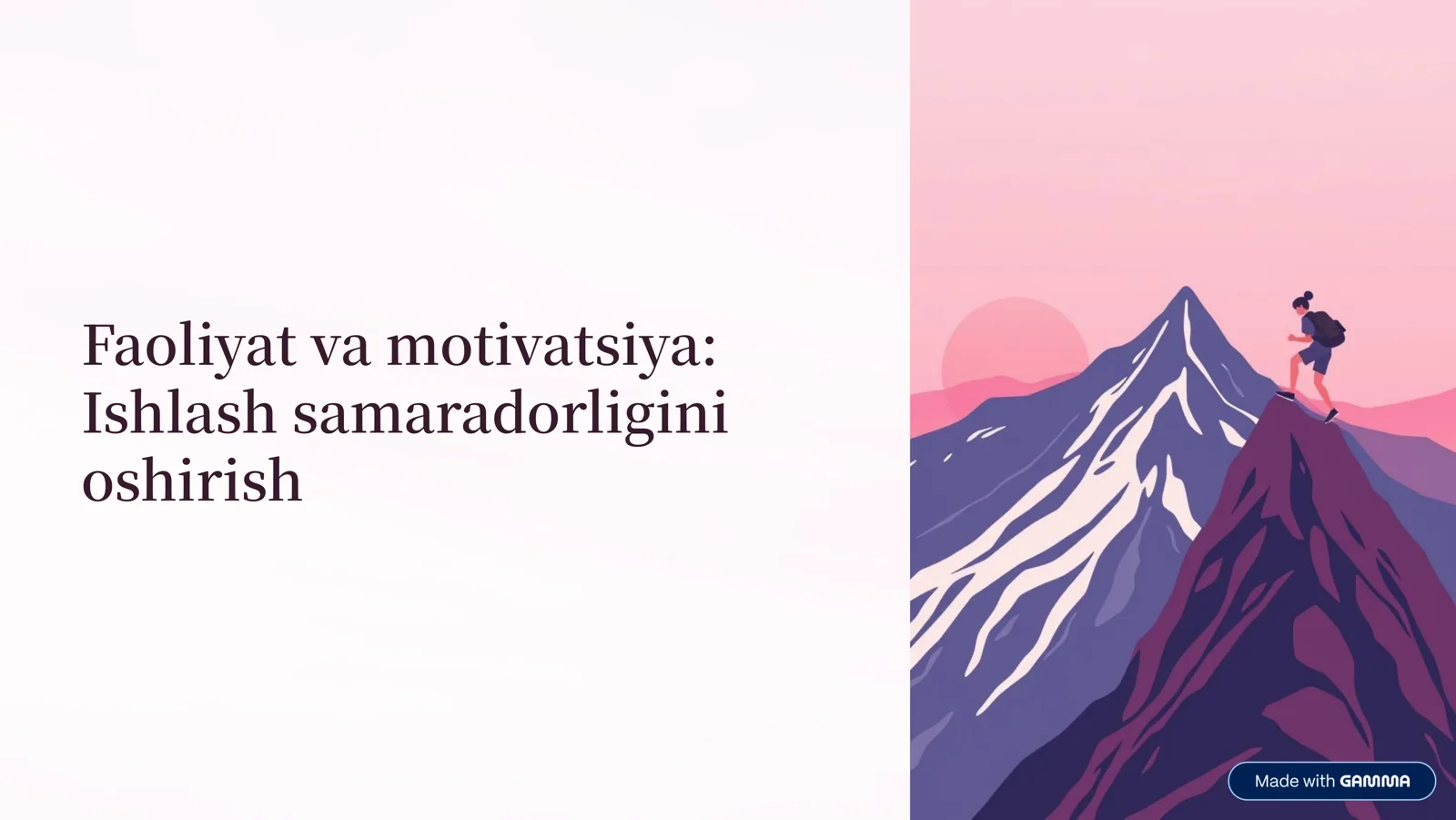 Faoliyat va motivatsiya: Ishlash samaradorligini oshirish