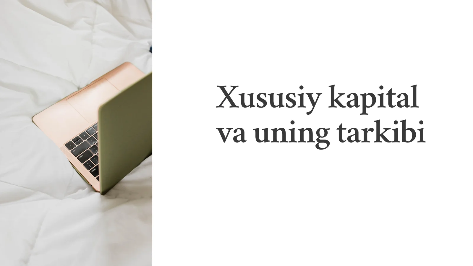 Xususiy kapital va uning tarkibi