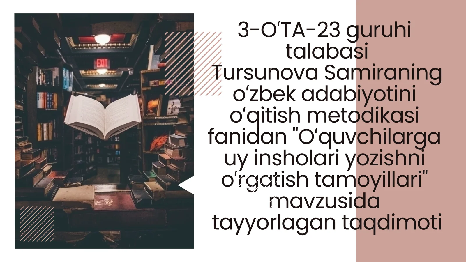 Oʻquvchilarga uyinsholariyozishni oʻrgatishtamoyillari