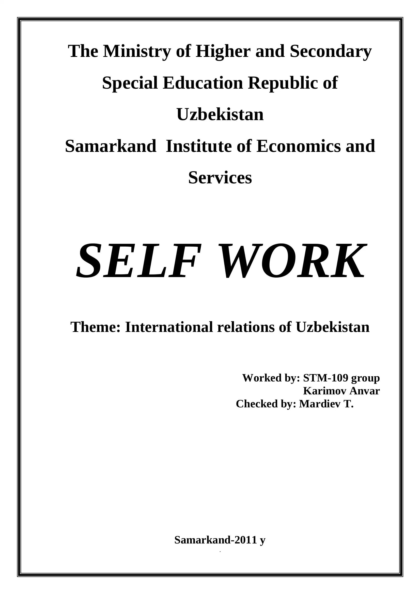 VISIT OF UZBEK PRESIDENT ISLAM KARIMOV TO INDIA