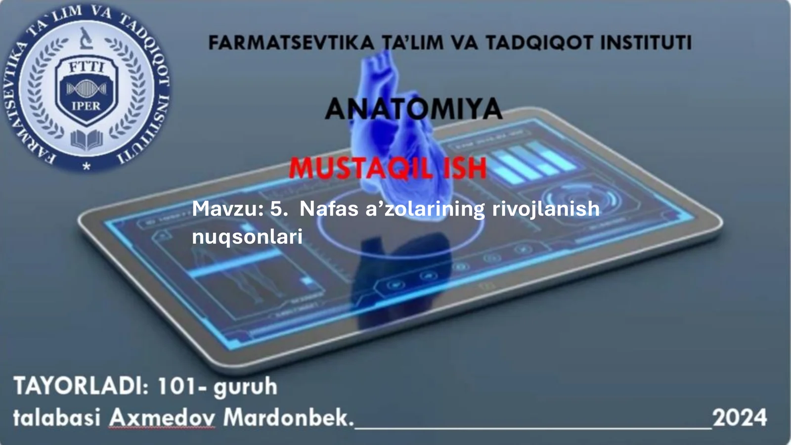 Nafas a’zolarining rivojlanishi