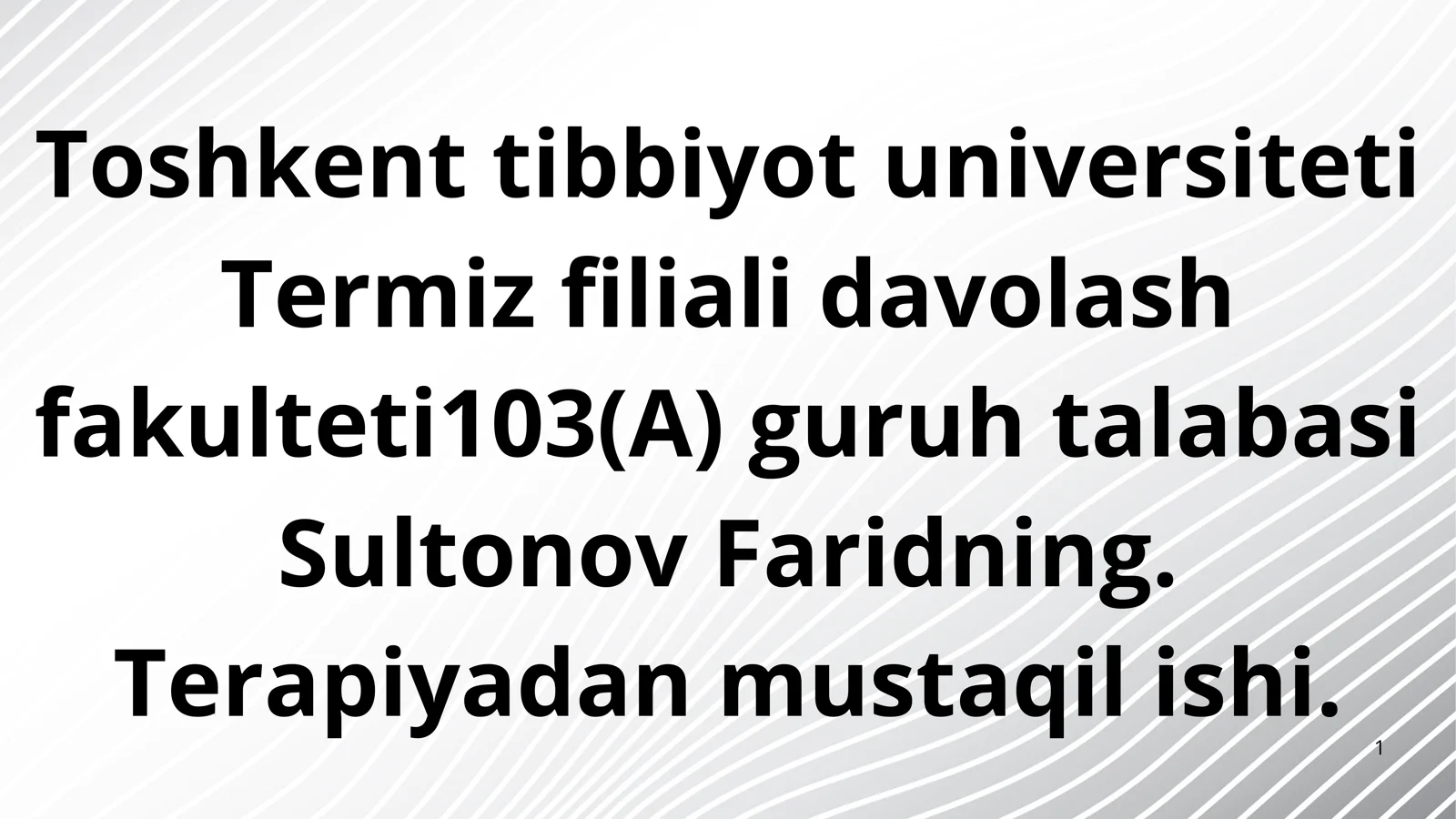 Terapiyadan mustaqil ishi