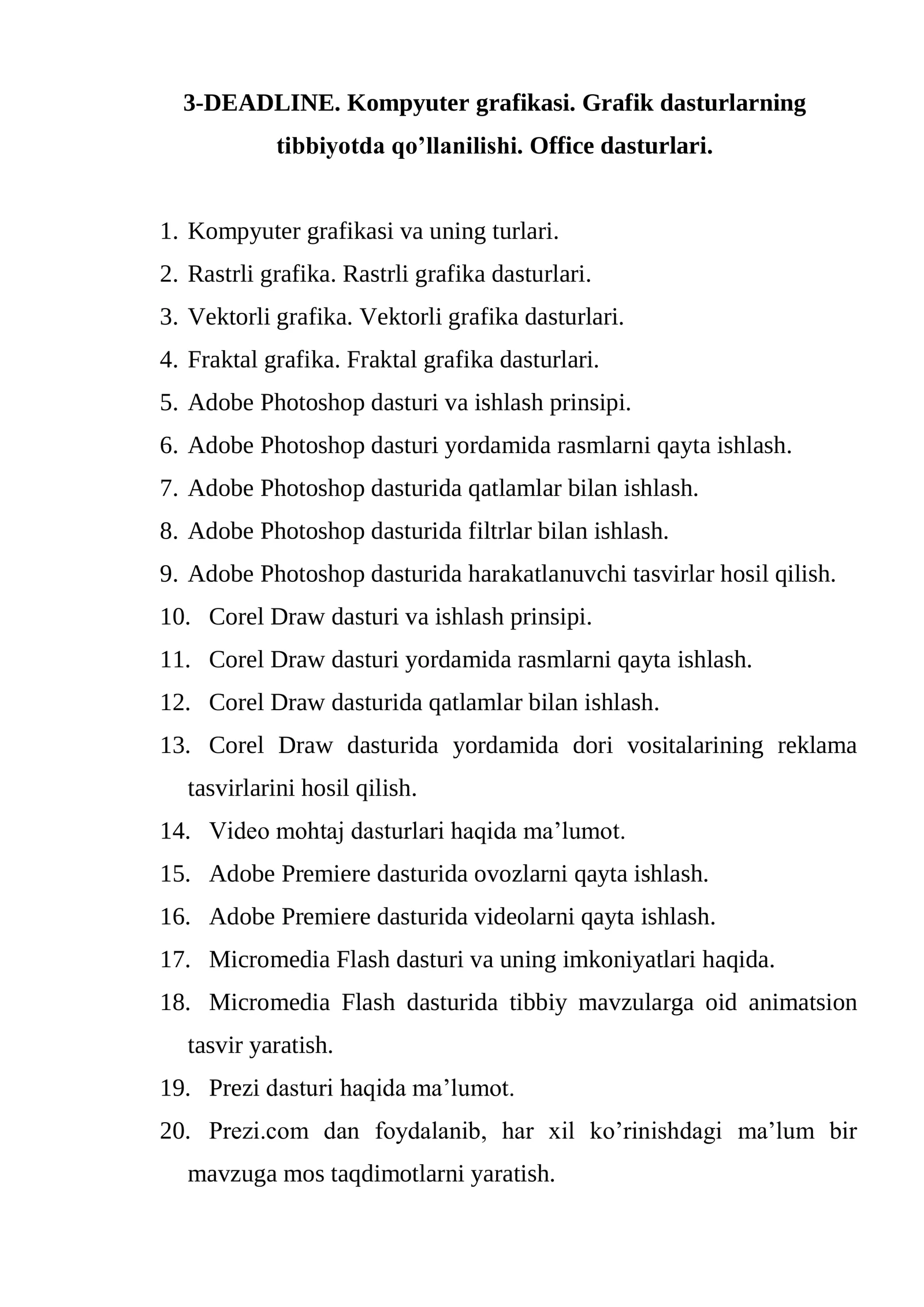 Kompyuter grafikasi darslari