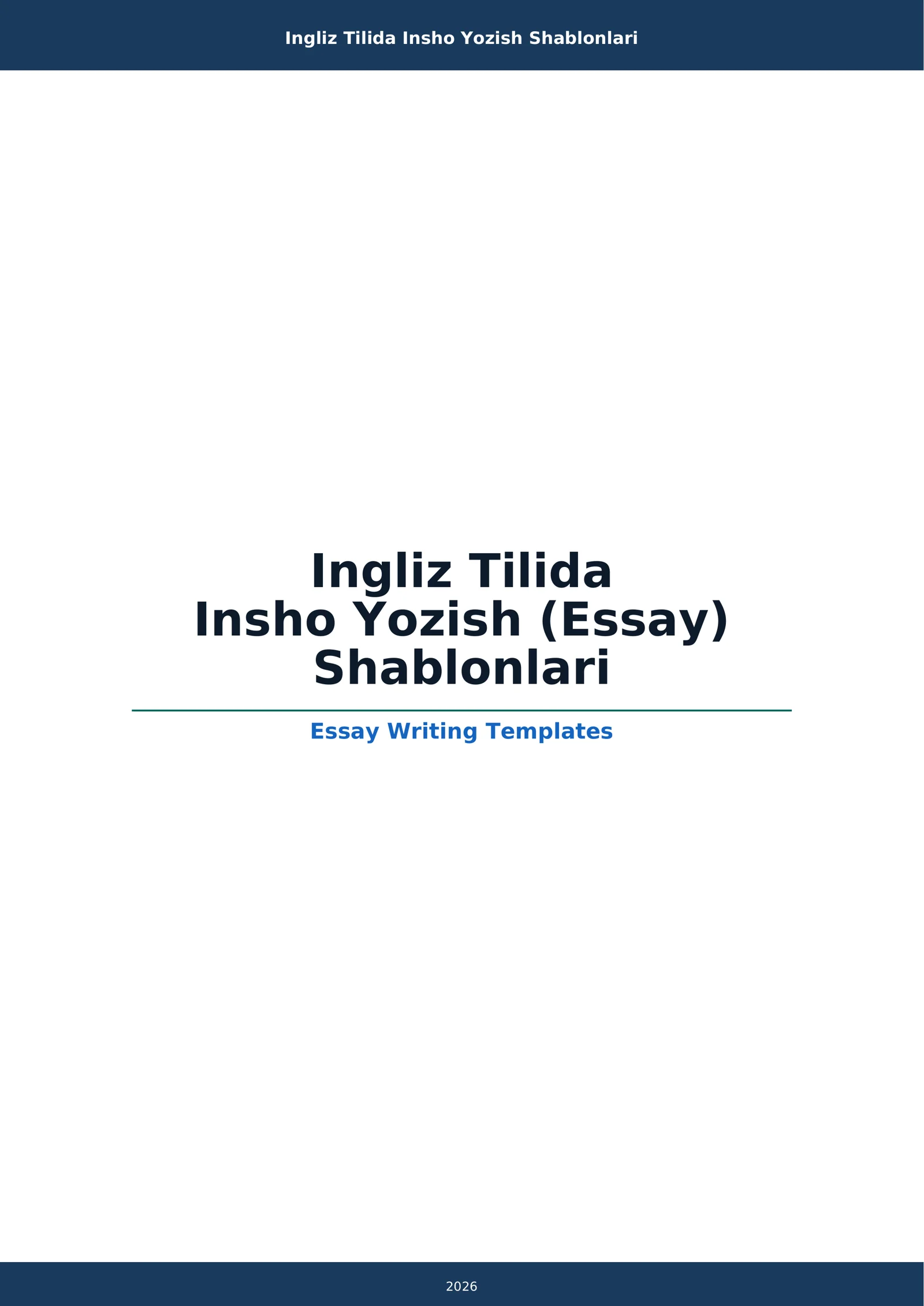 Ingliz Tilida Insho Yozish Shablonlari