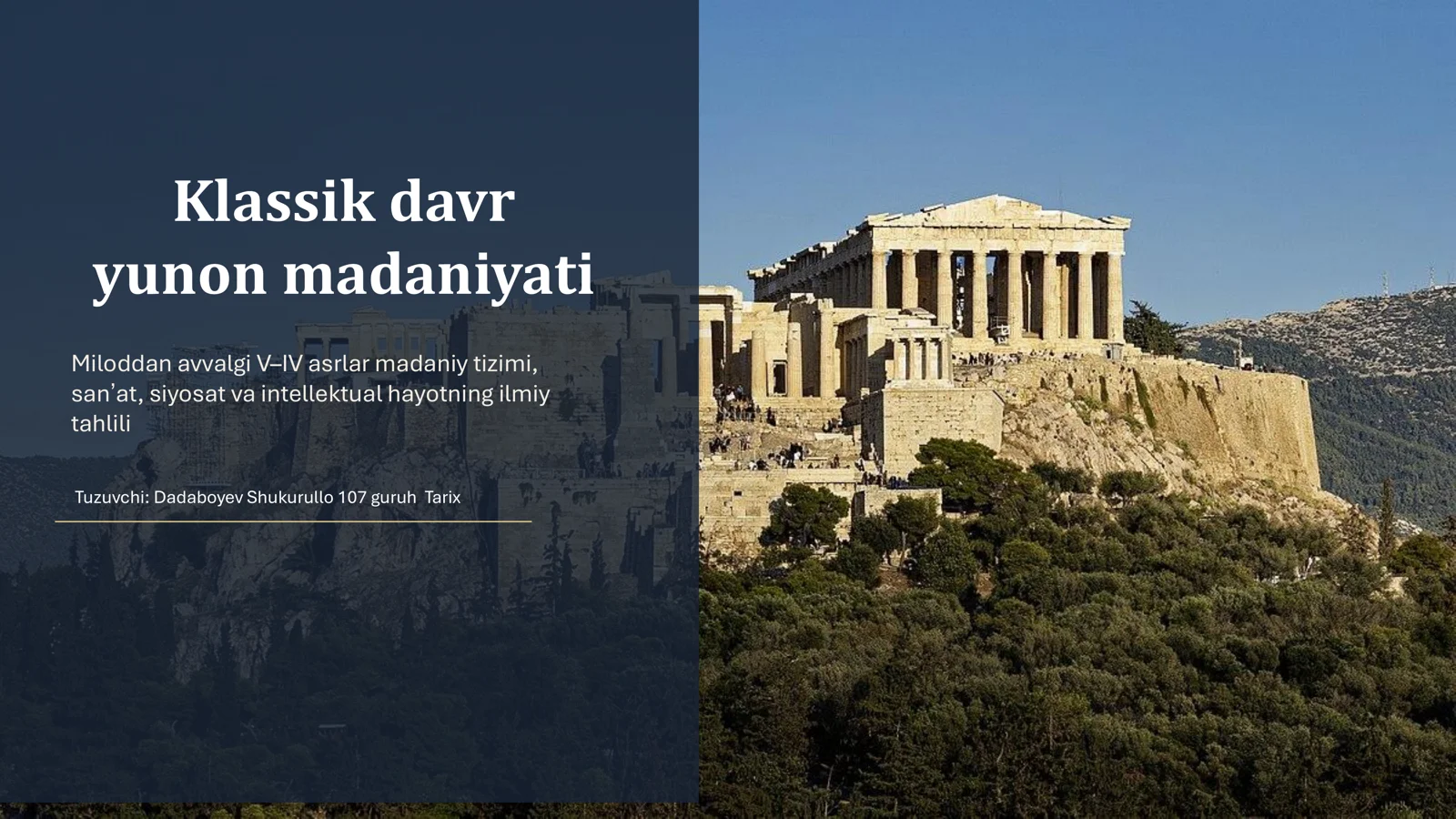 Klassik davr yunon madaniyati