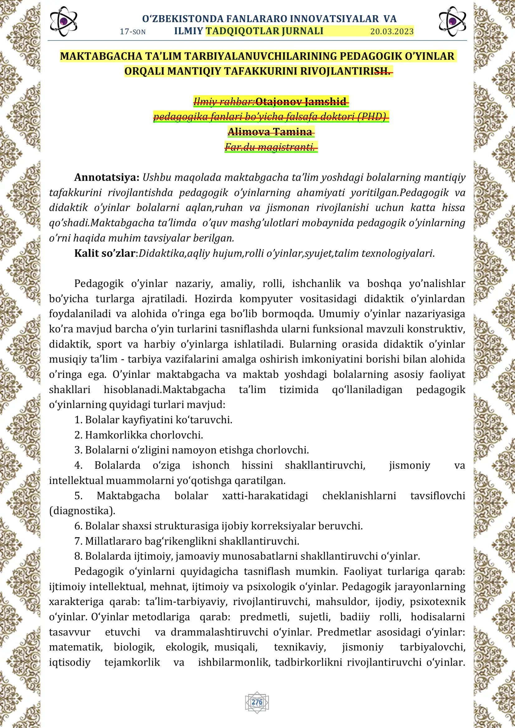 MANTIQIY TAFAKKURINI RIVOJLANTIRISH