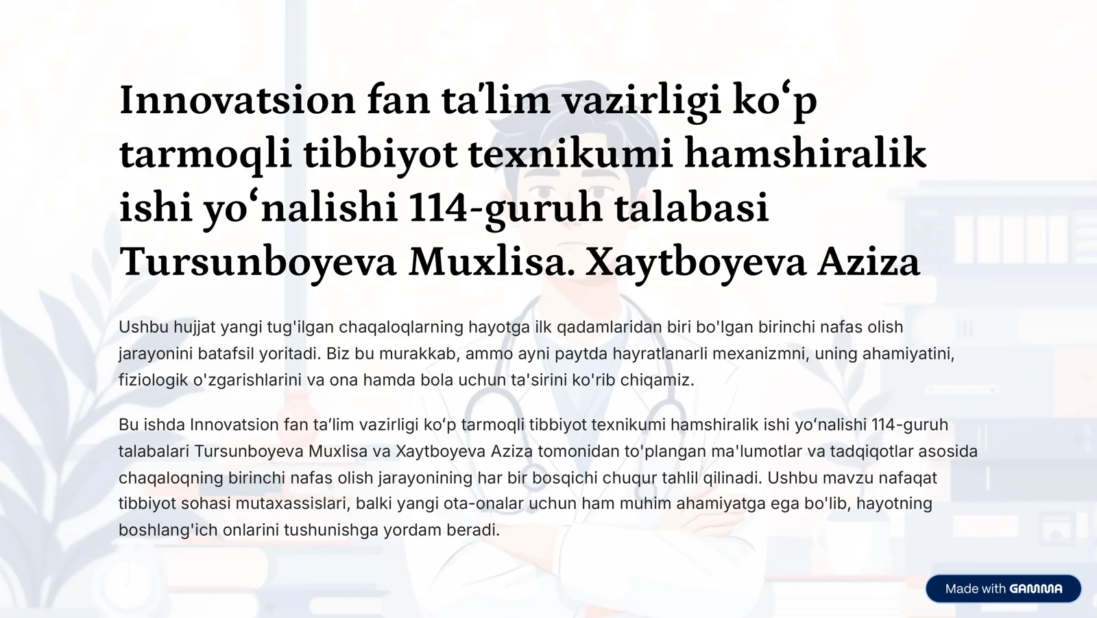 Yangi Hayotning Nafas Olish Sari