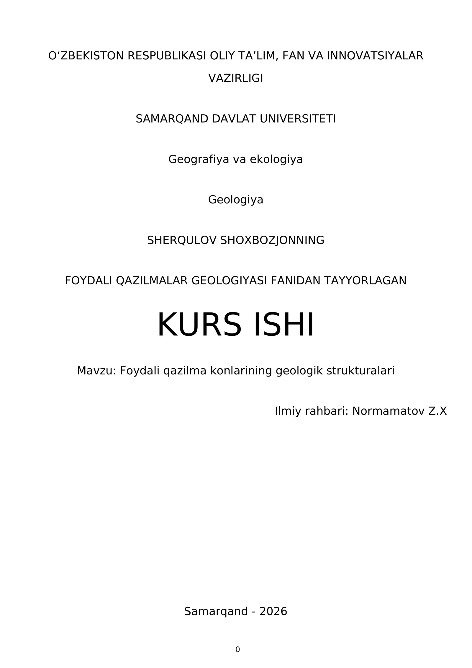 Foydalı qazilma konlarining geologik strukturalari