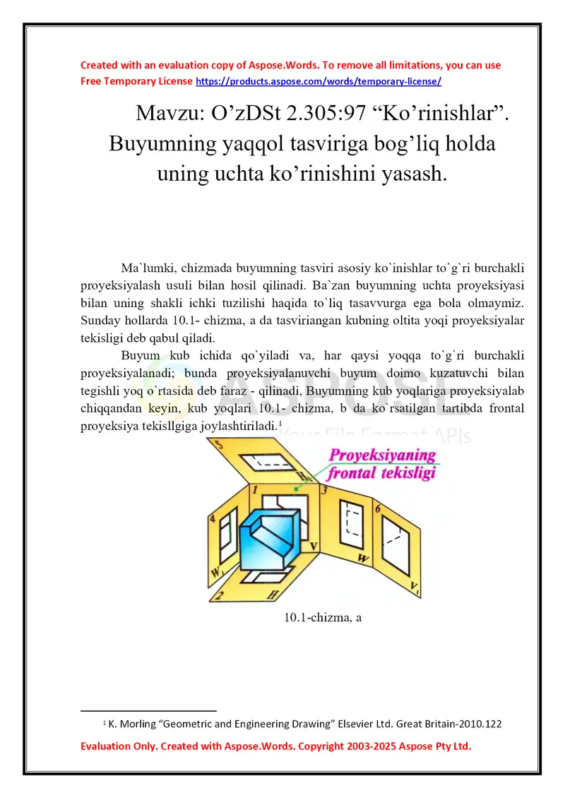 O’zDSt 2.305:97 “Ko’rinishlar” O‘zgaruvchilari