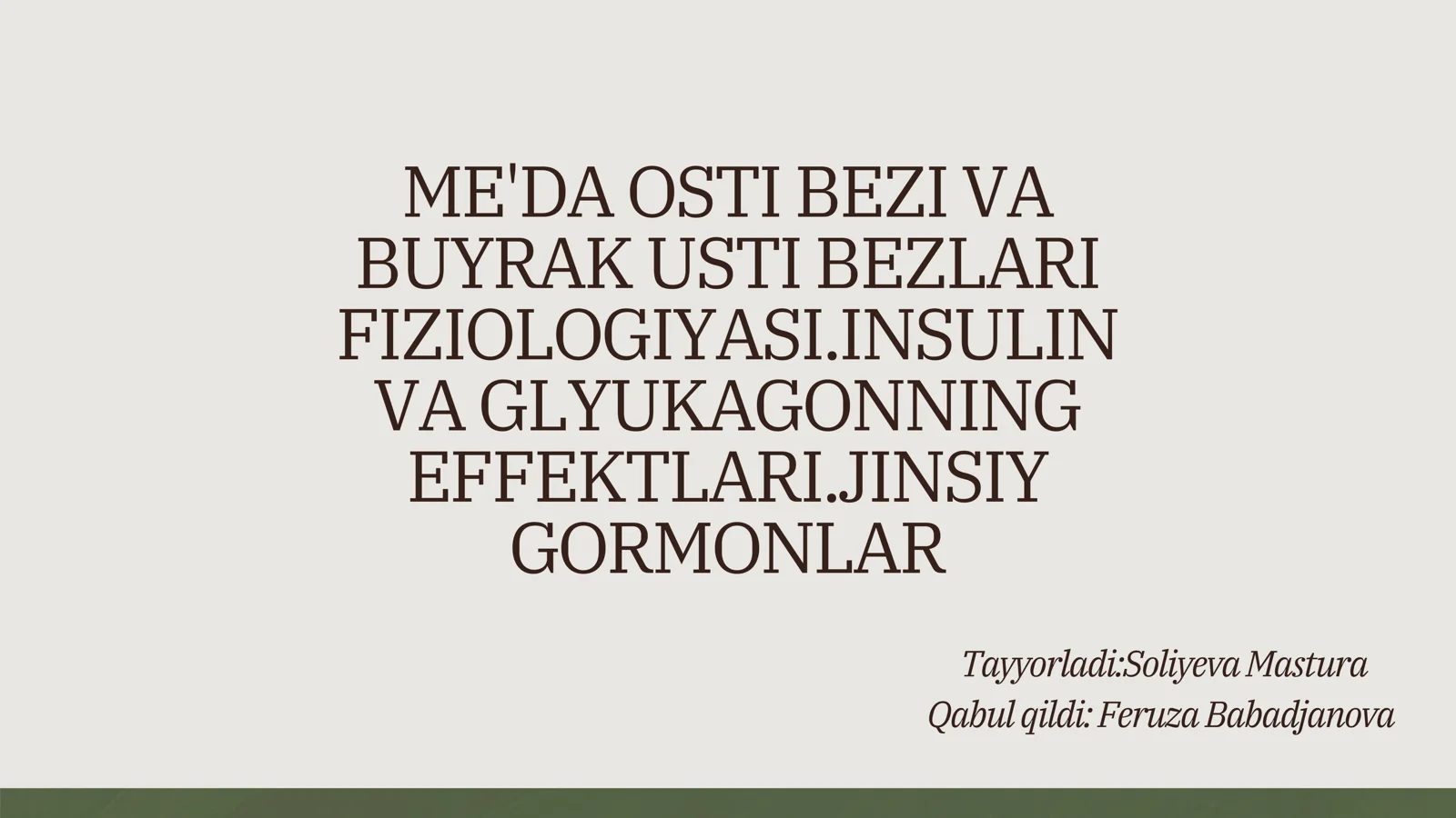 Mustaqil ish Fiziologiya normal