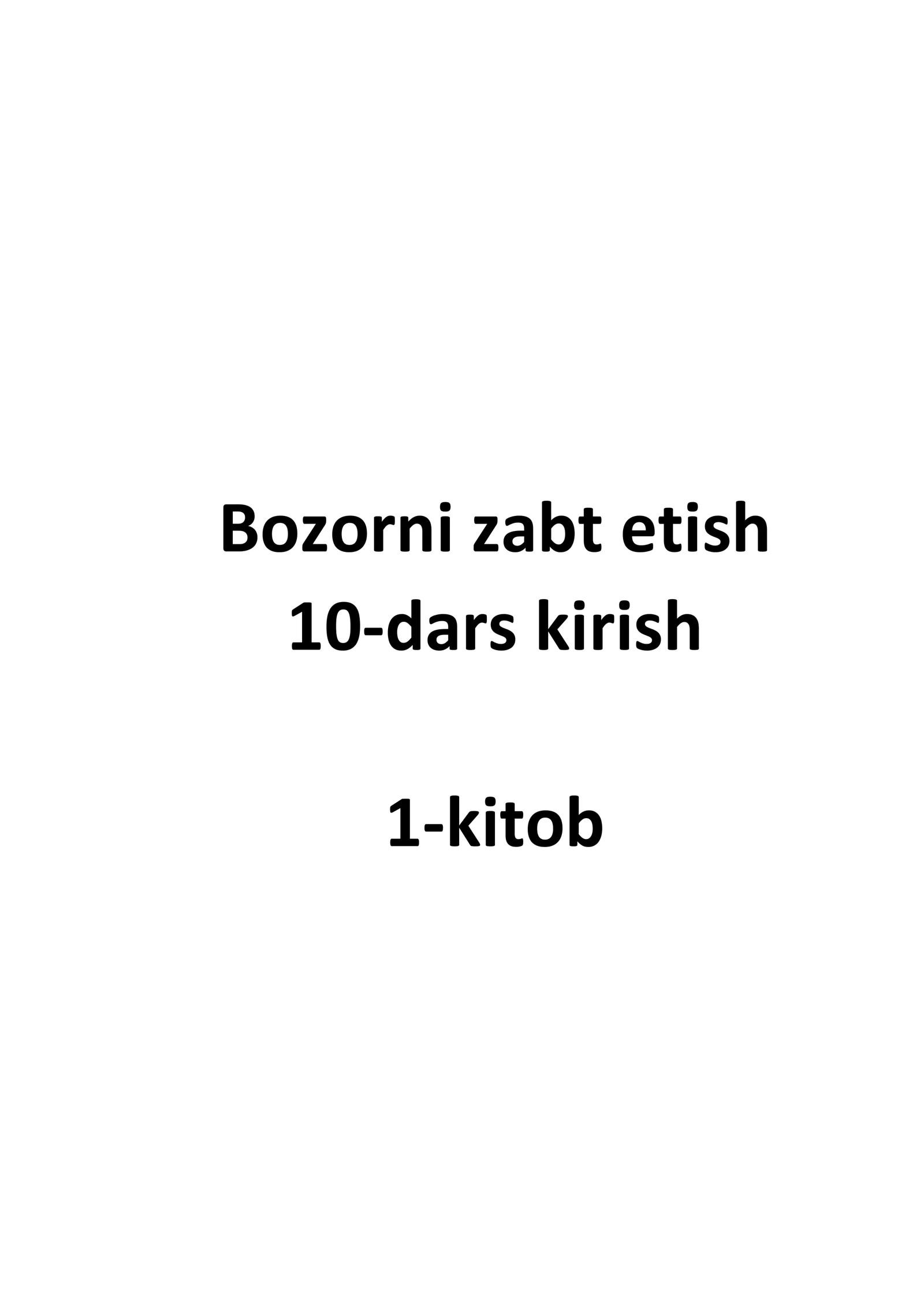 Bozorni zabt etish