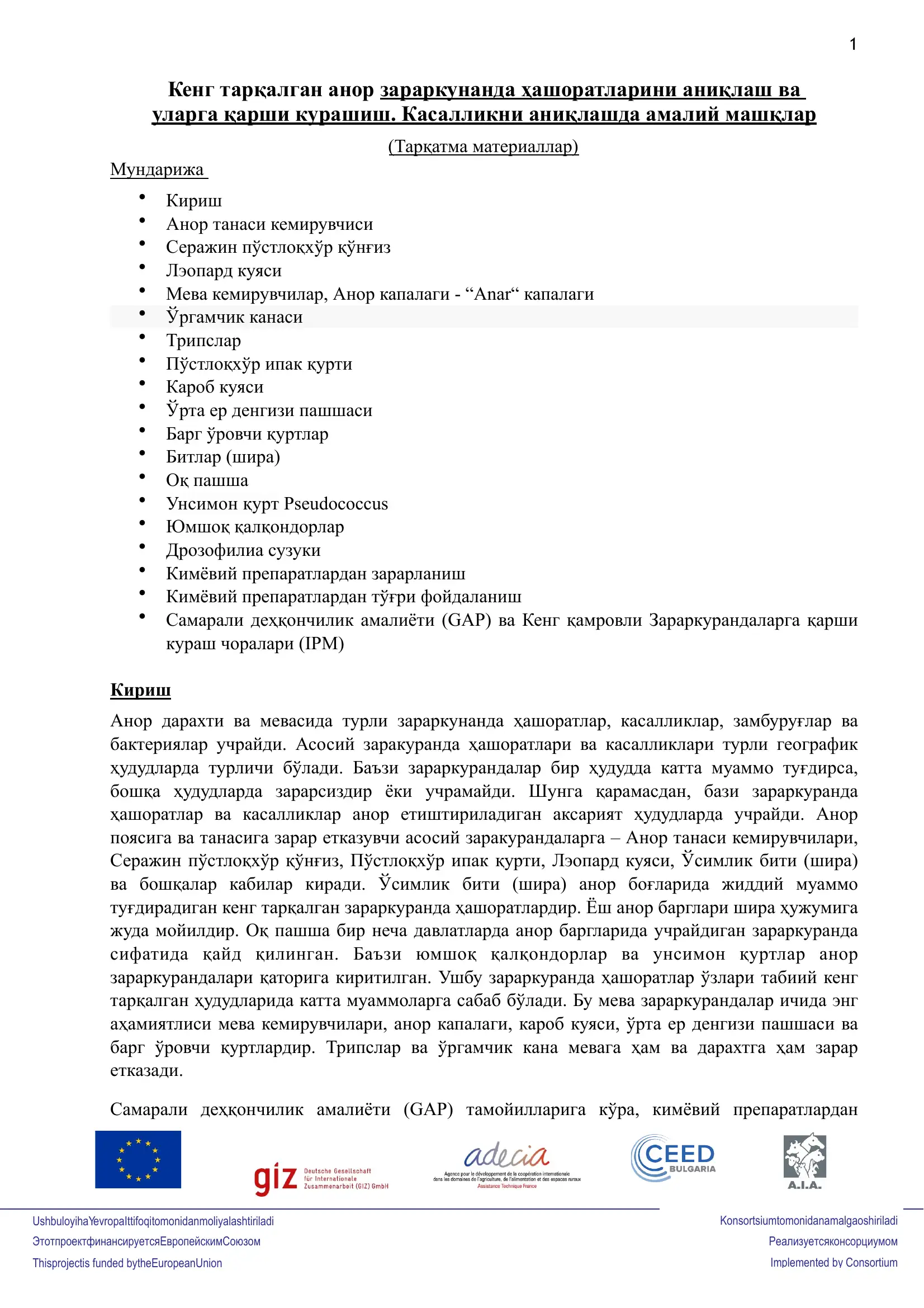 Anor zararkurandalari