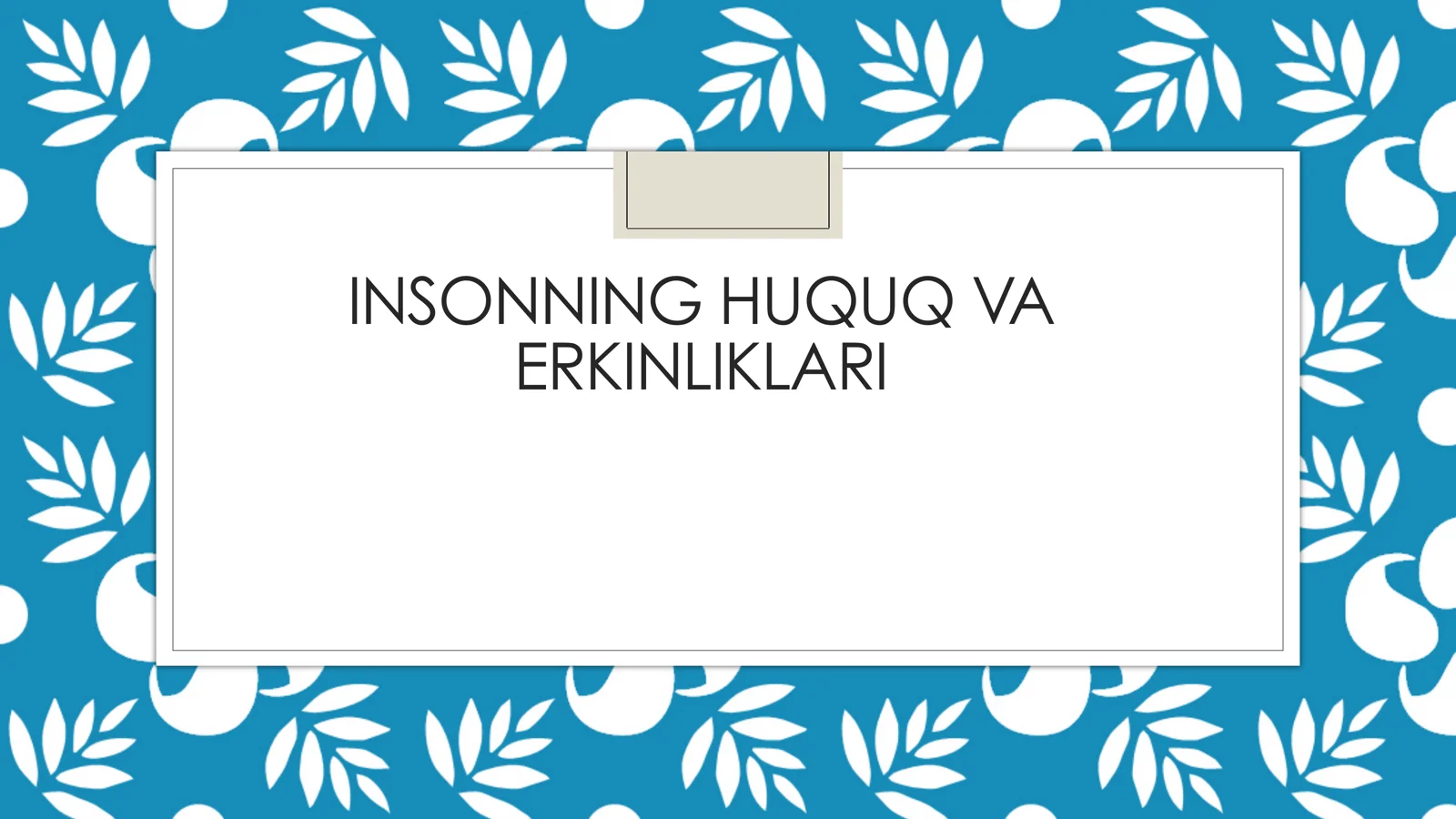 insonning huquq va erkinliklari