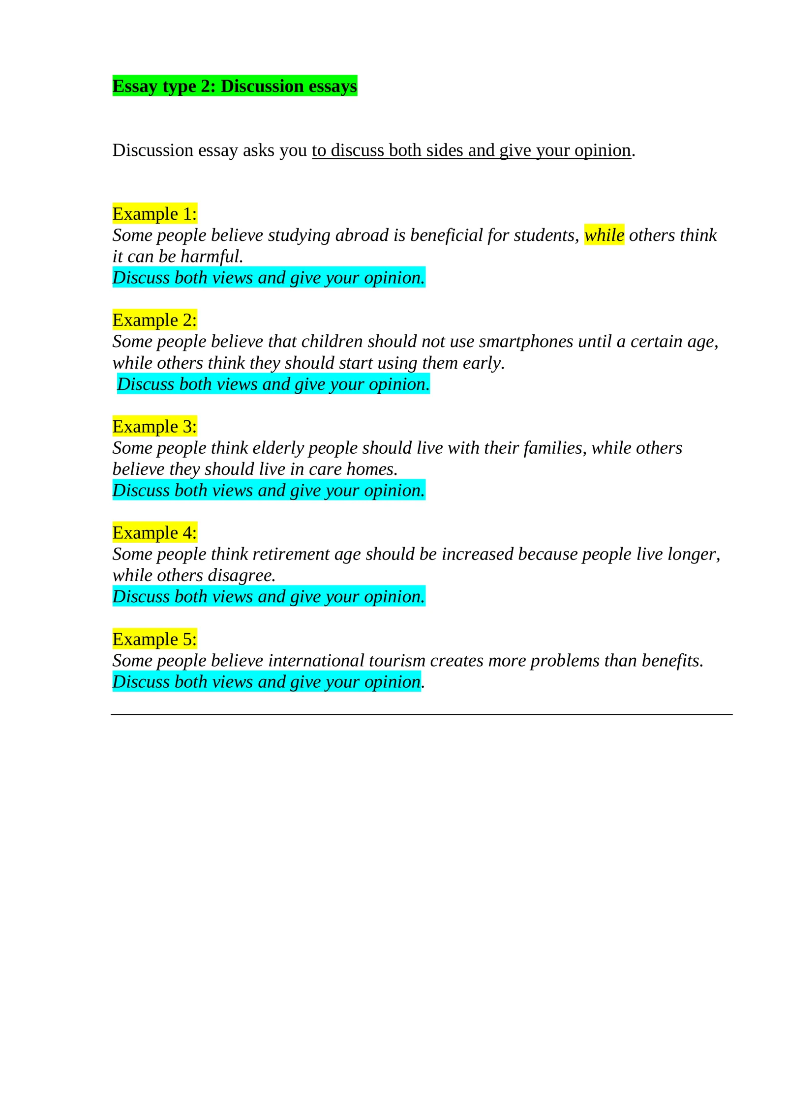 Discussion essays
