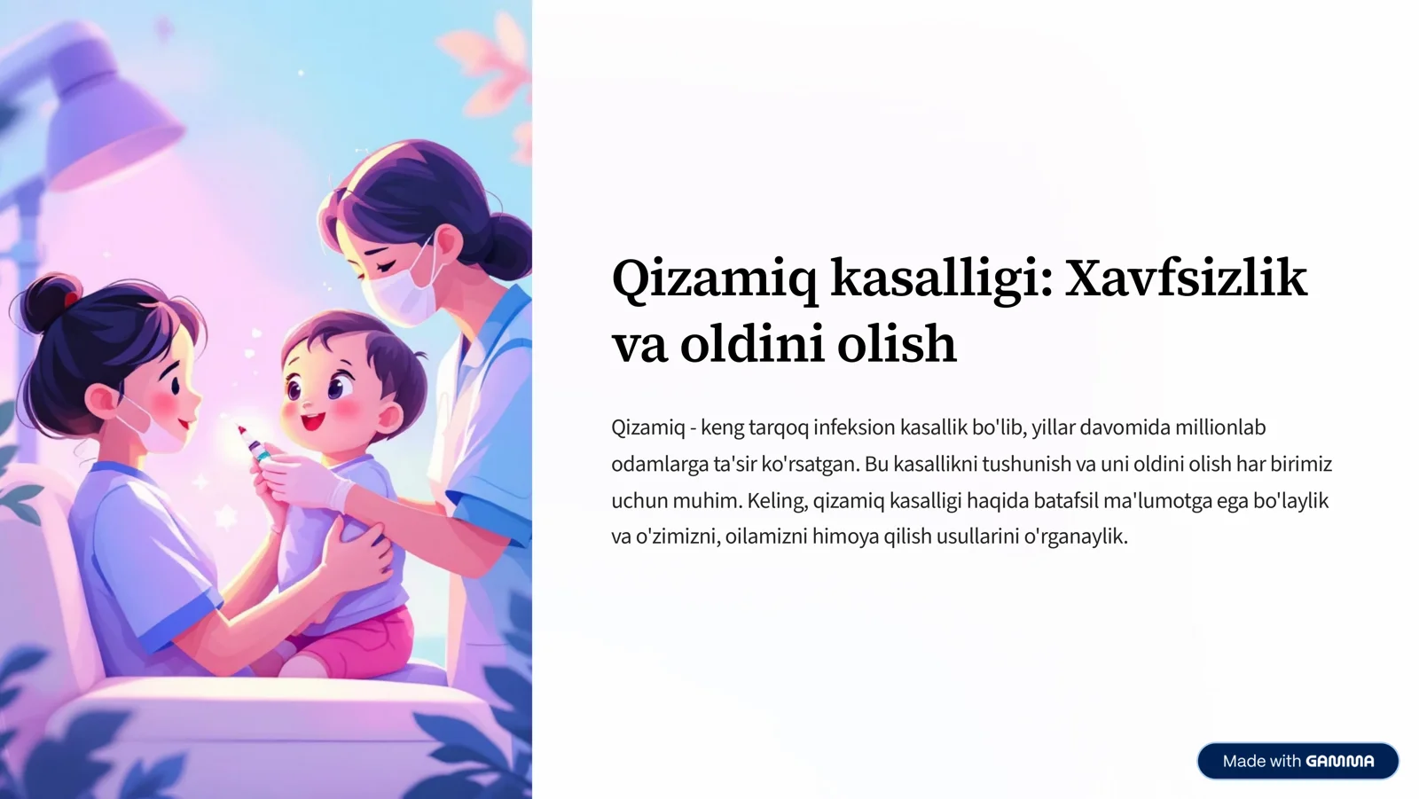Qizamiq kasalligi: Xavfsizlik va oldini olish