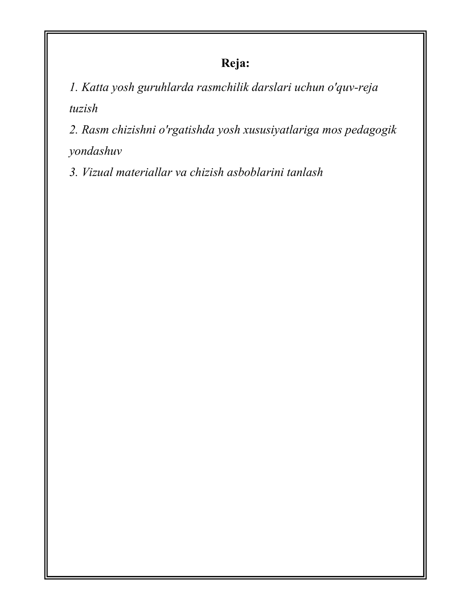 Katta yosh guruhlarda bolalarni rasm chizishga o‘rgatish