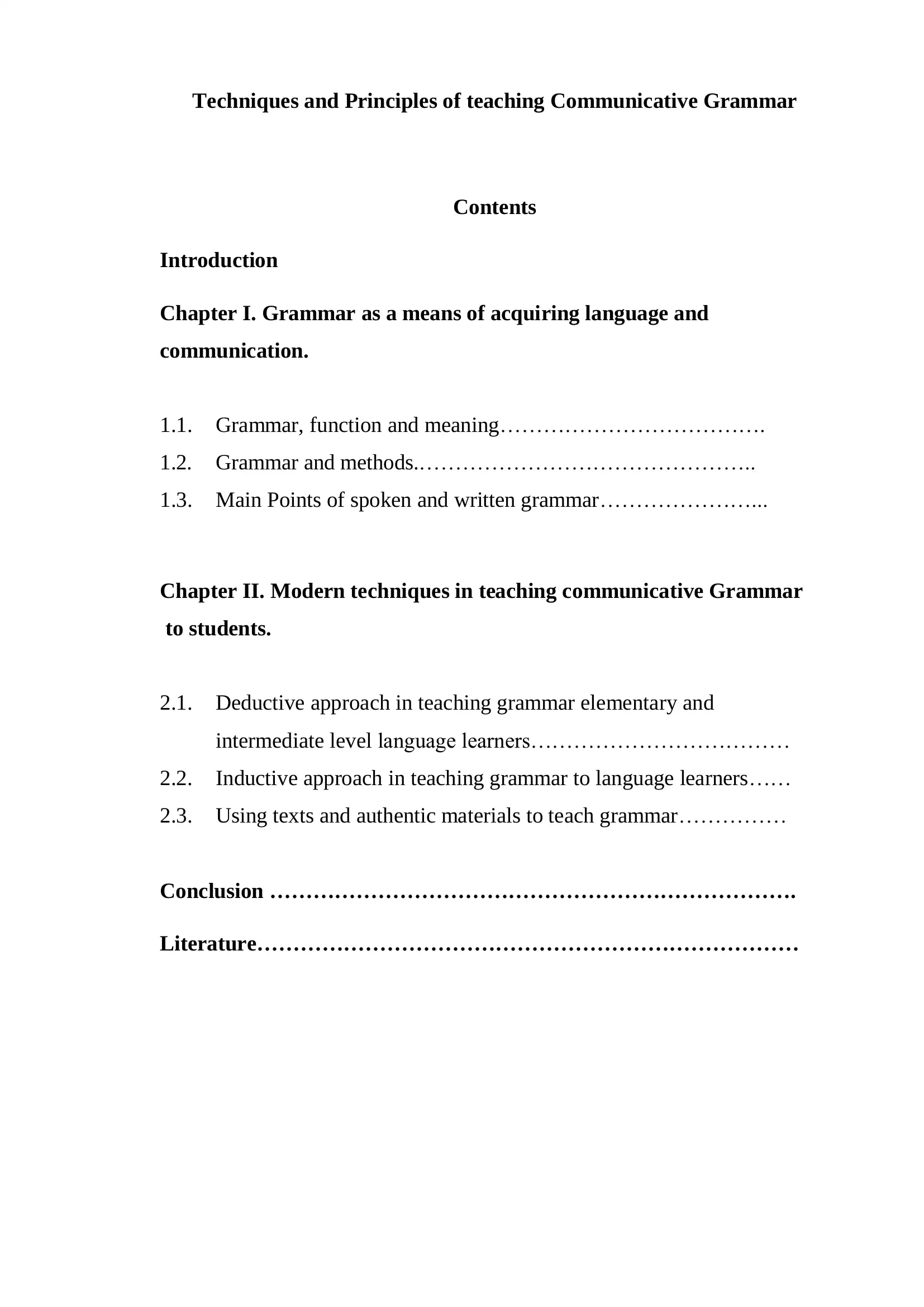 Techniques and Principles of teaching Communicative Grammar