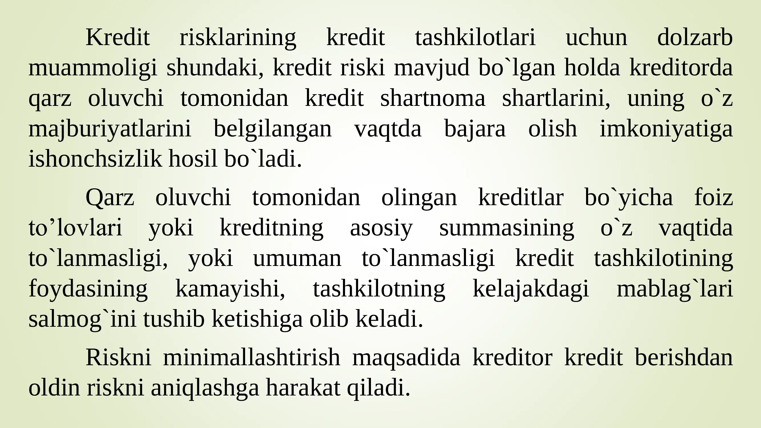 Kredit Riski va Uning Menejerlari