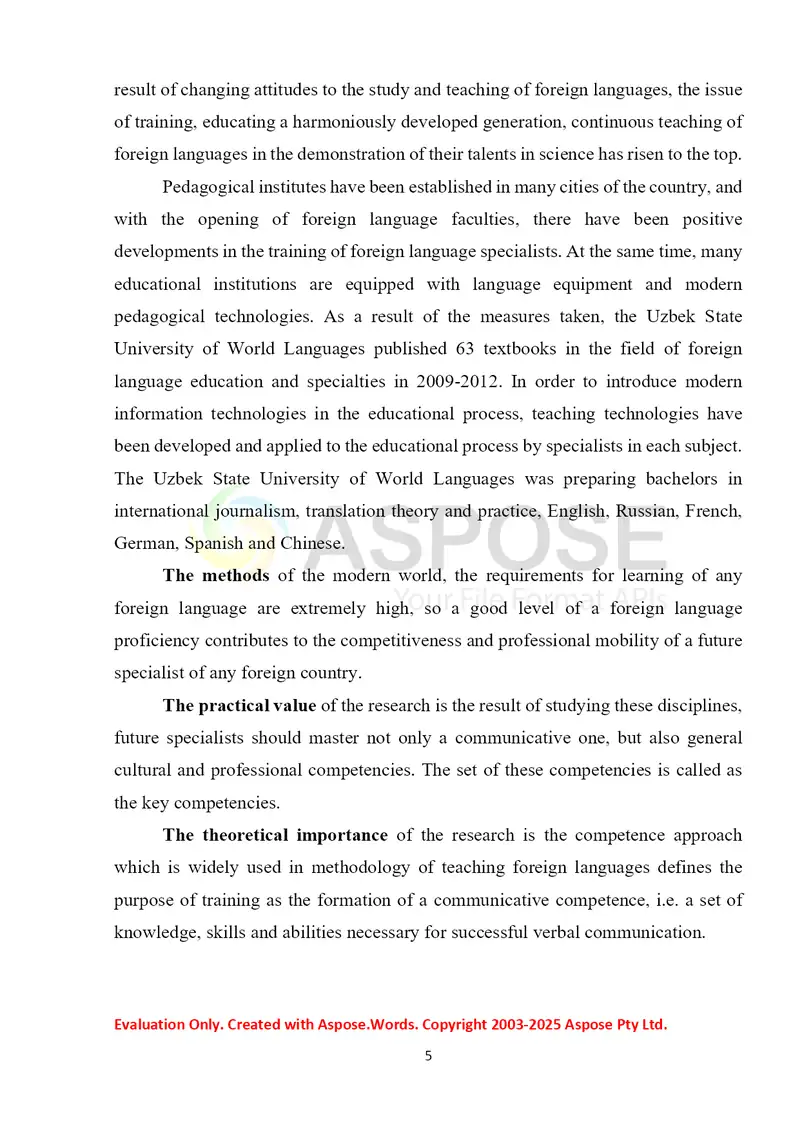 Competences in teaching foreign languages