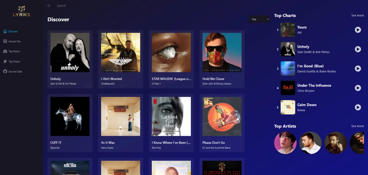 Music Website Spotify clone