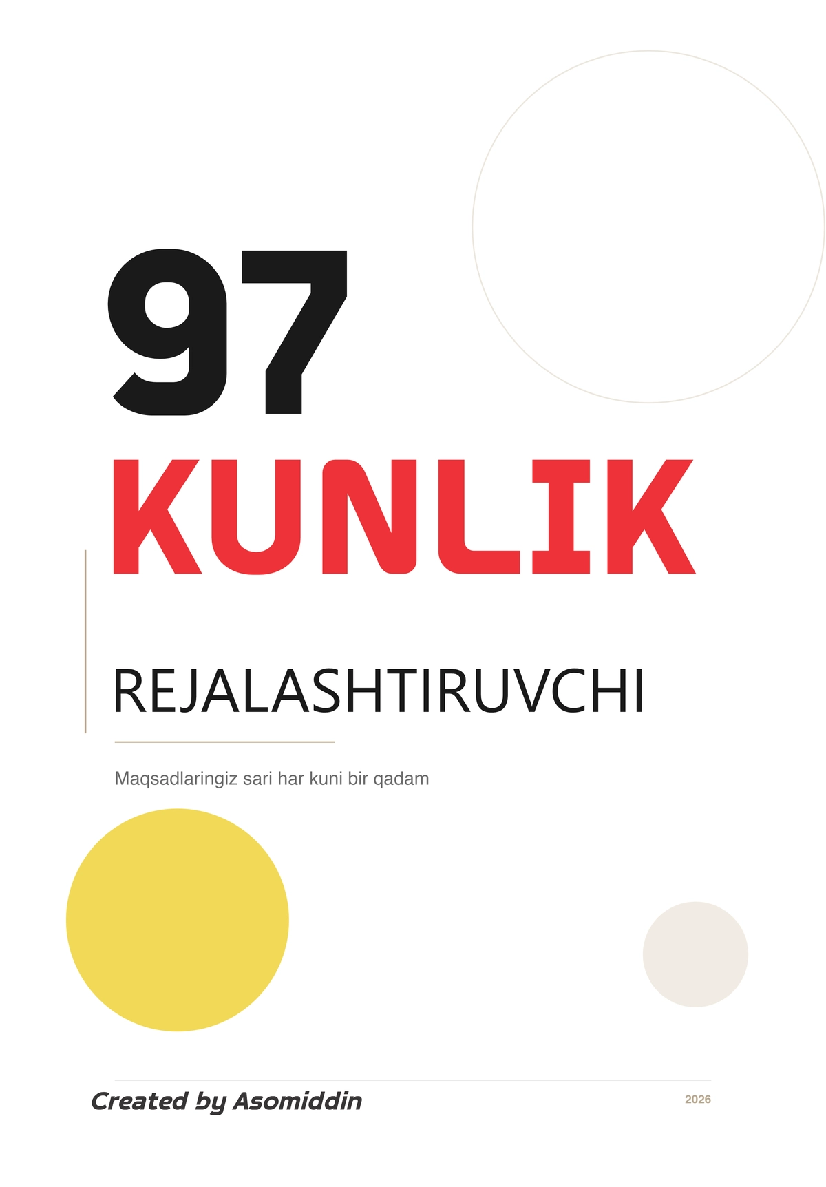 97 KUNLIK REJALASHTIRUVCHI
