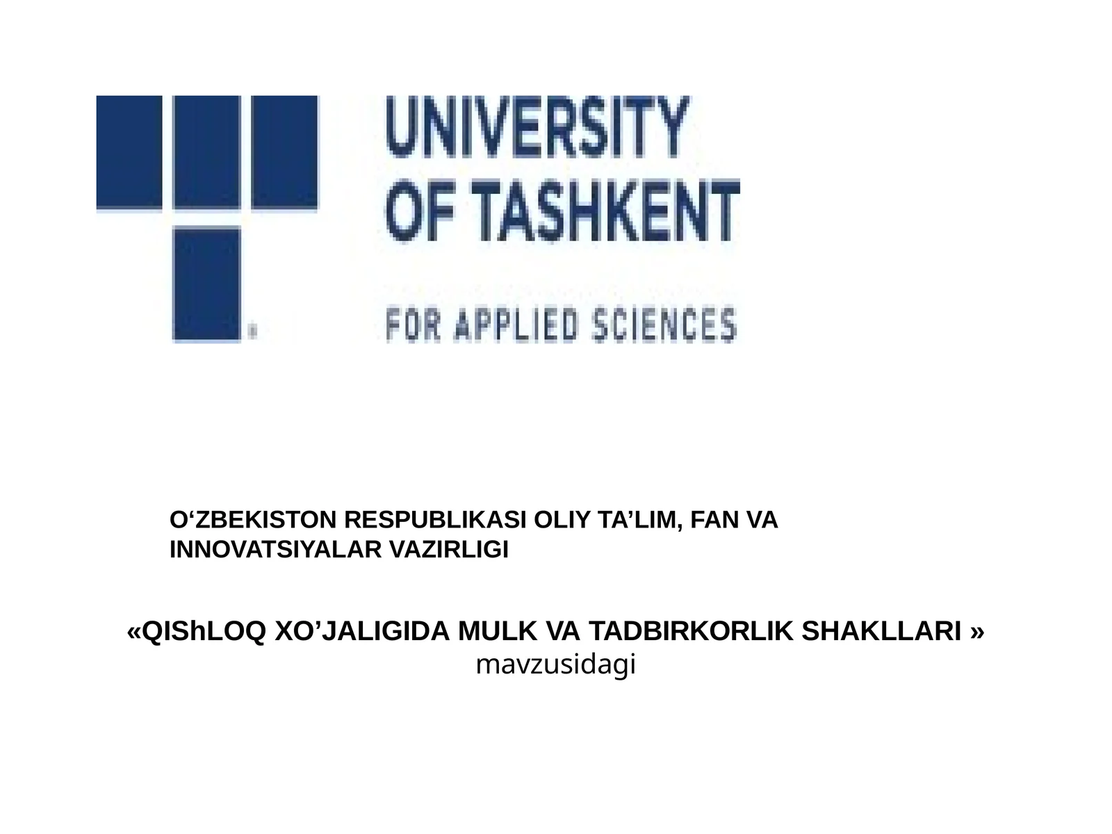 QIShLOQXO’JALIGIDAMULKVATADBIRKORLIKSHAKLLARI