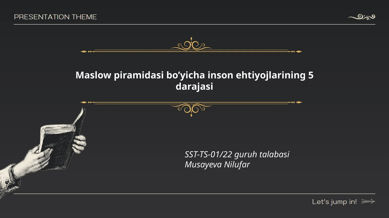 Maslow piramidasi bo’yicha inson ehtiyojlarining 5 darajasi