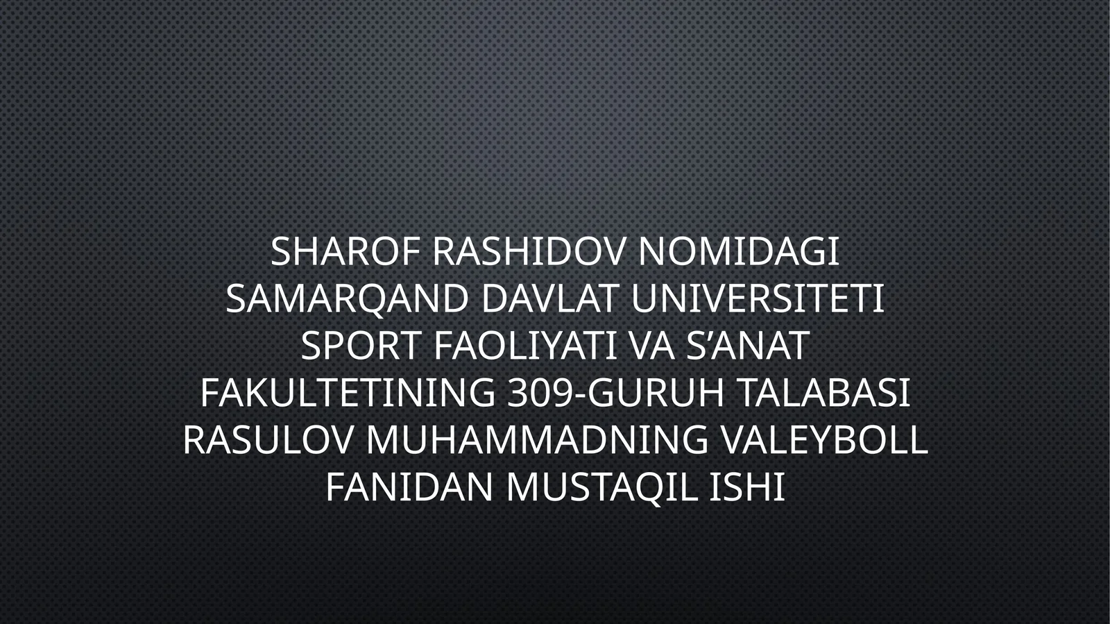 VALEYBOLL FANIDAN MUSTAQIL ISHI