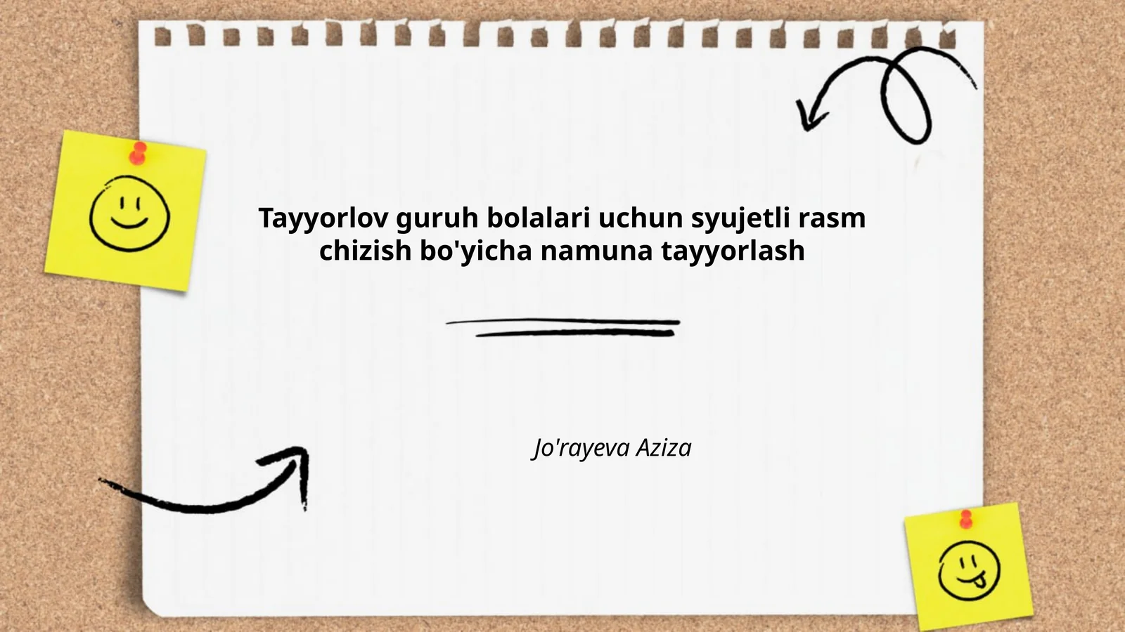 Tayyorlov guruh bolalari uchun syujetli rasm chizish bo'yicha namuna tayyorlash