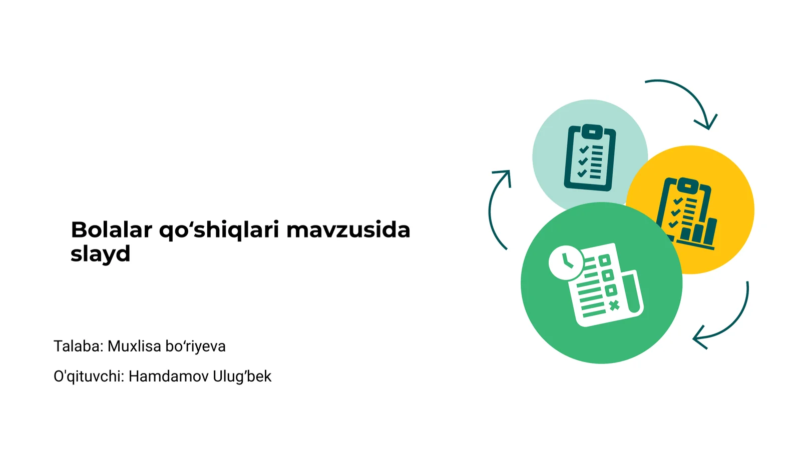 Bolalar qo‘shiqlari mavzusida slayd