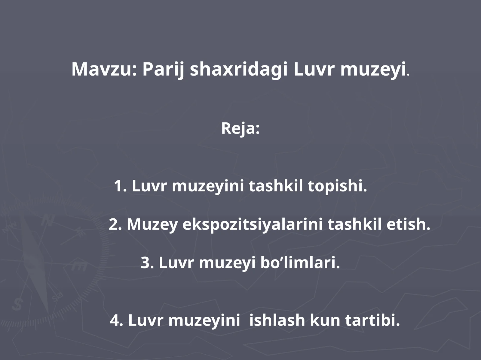 5-sinf Tarix fanidan Parij shaxridagi Luvr muzeyi dars taqdimot