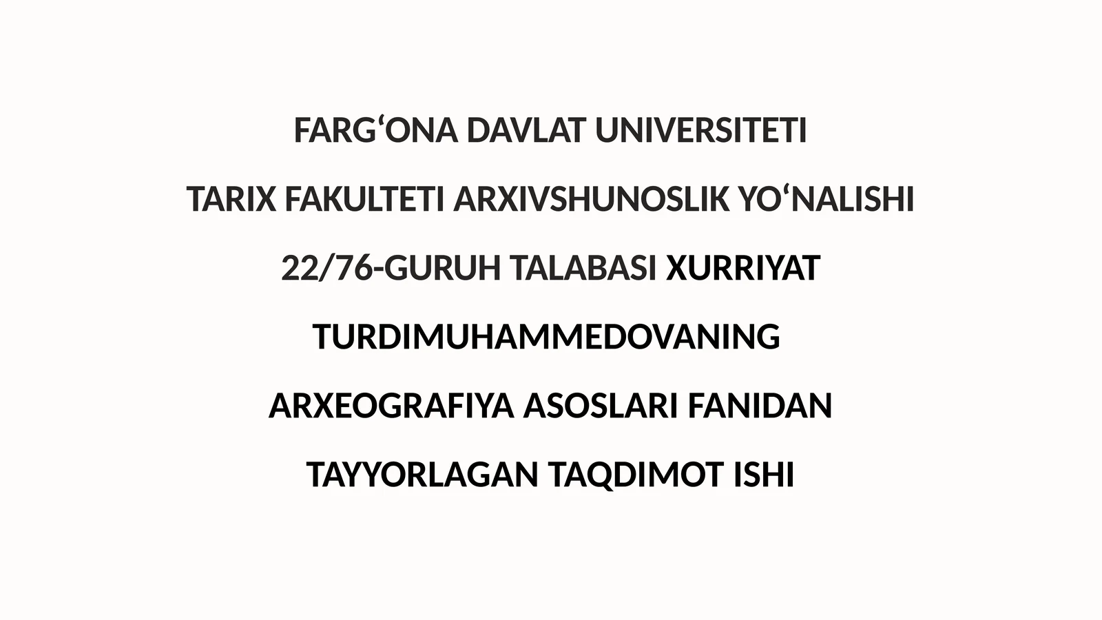 Qo'qon xonligi davri hujjatlari