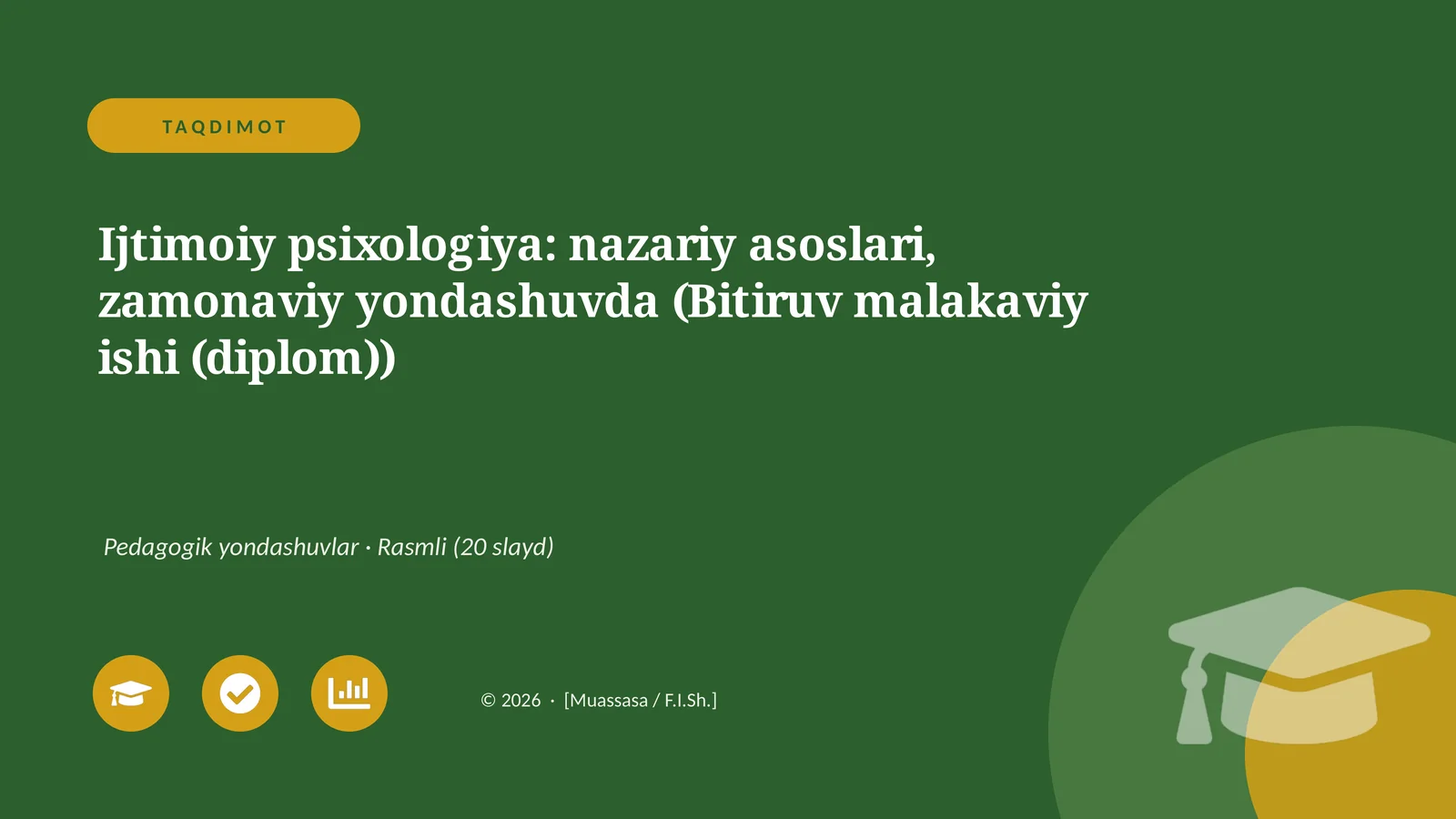 Ijtimoiy psixologiya: nazariy asoslari, zamonaviy yondashuvda (Bitiruv malakaviy ishi (diplom))
