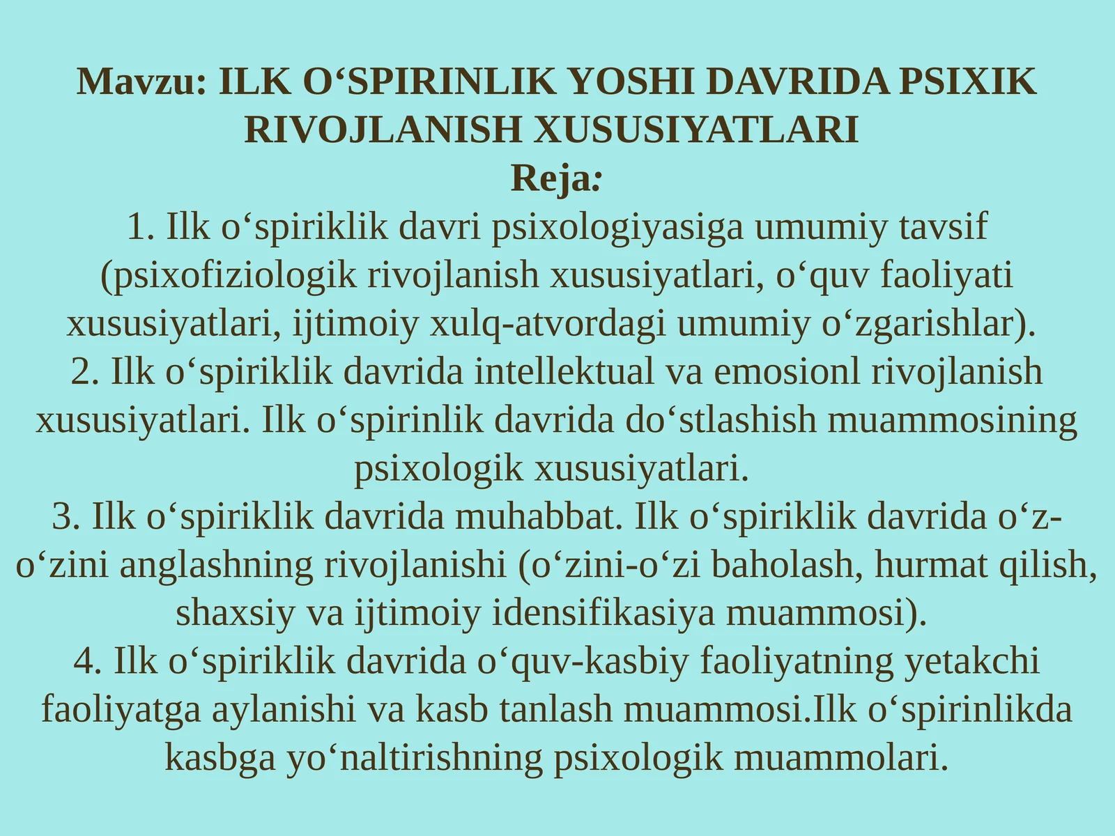 ILK O‘SPIRINLIK YOSHI DAVRIDA PSIXIK RIVOJLANISH XUSUSIYATLARI
