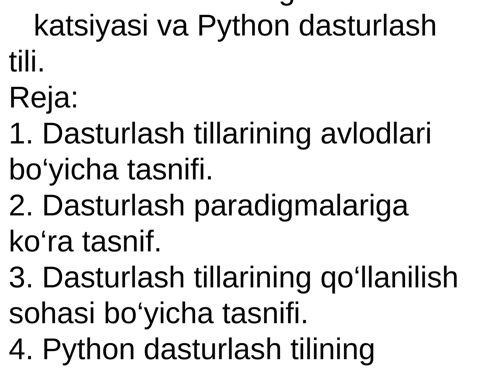 Python dasturlash tili