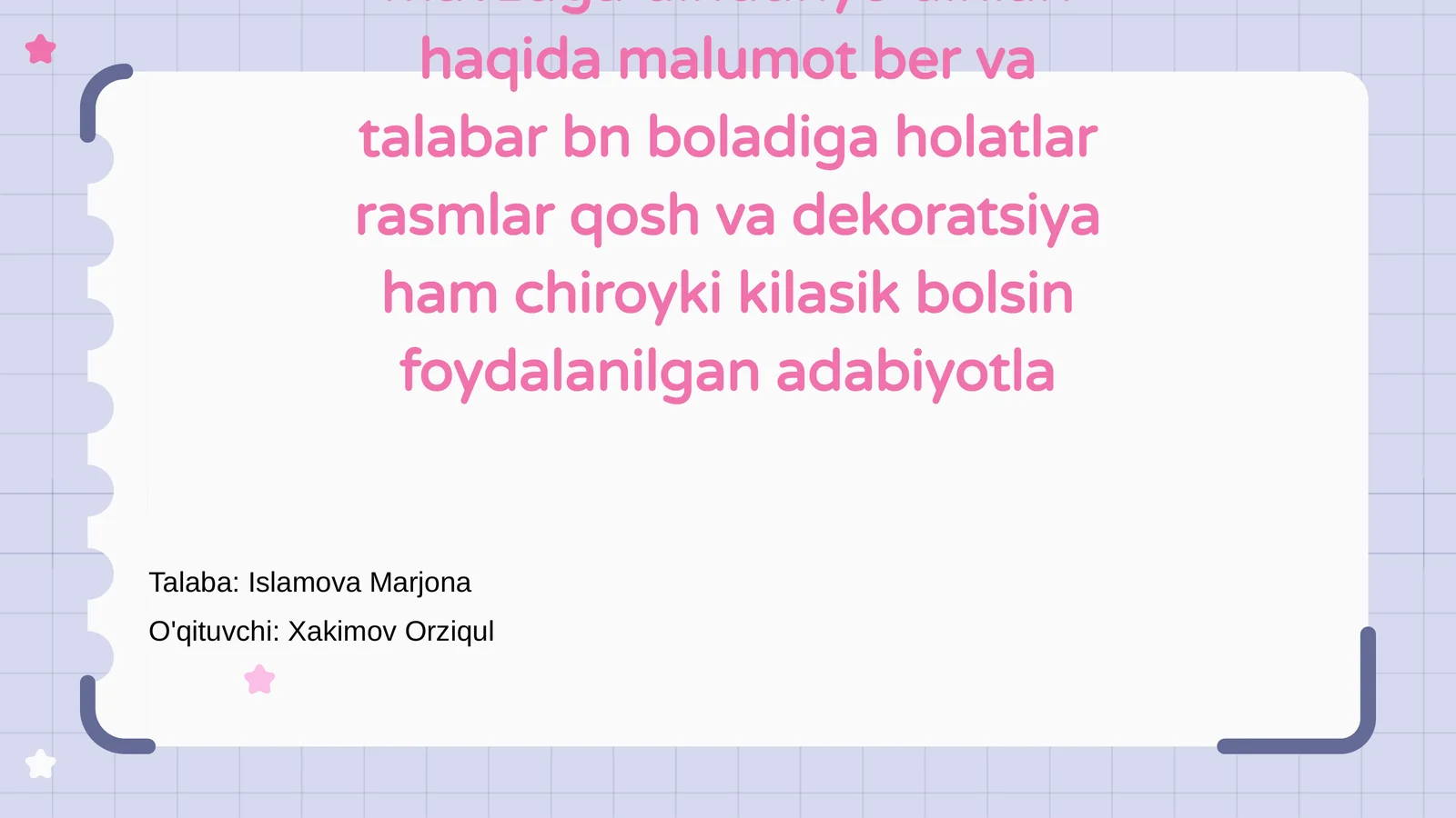 Diniy savodxonlik mavzusida suhbat