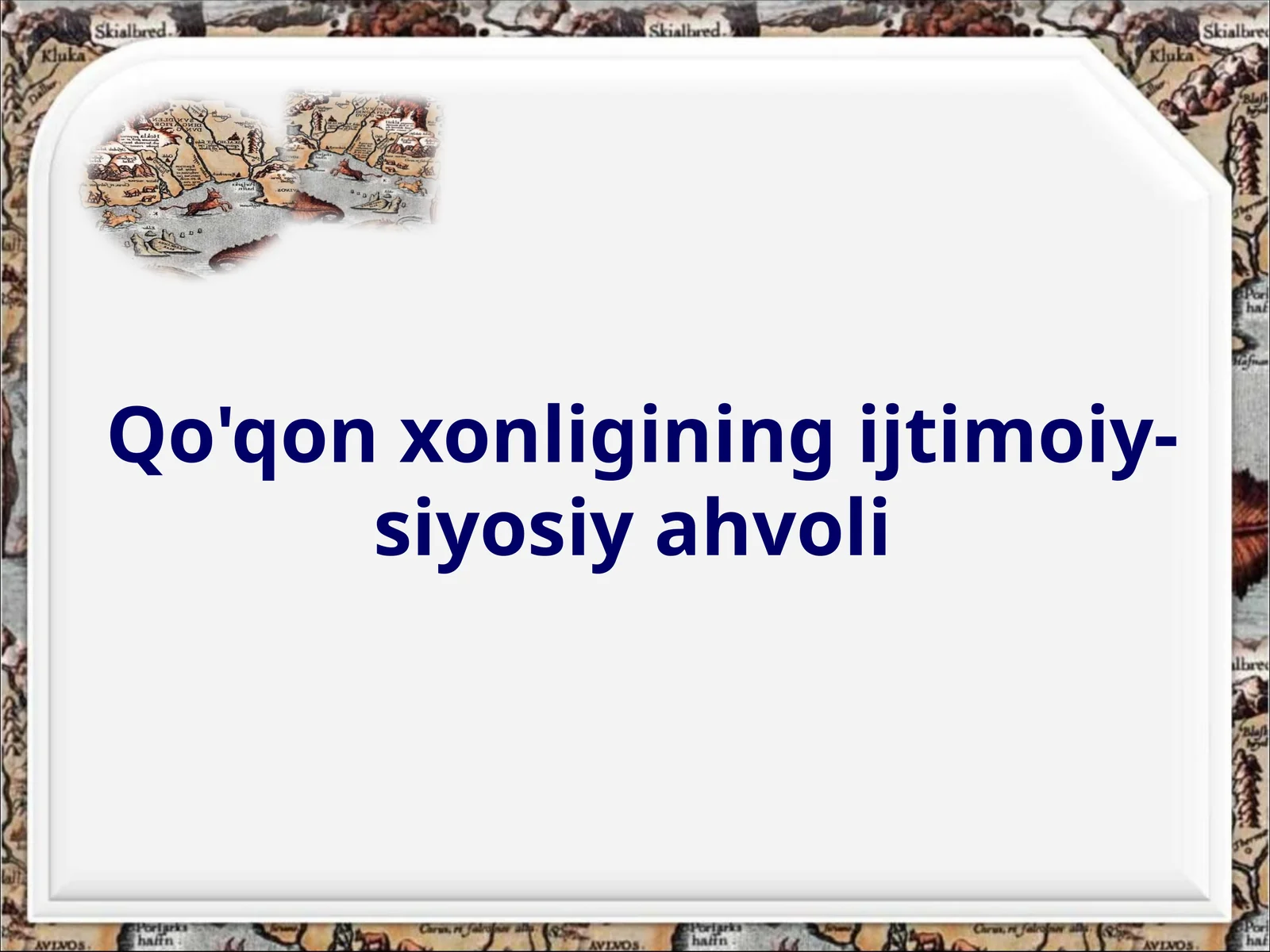 Qo'qonxonligining ijtimoiy-siyosiyahvoli