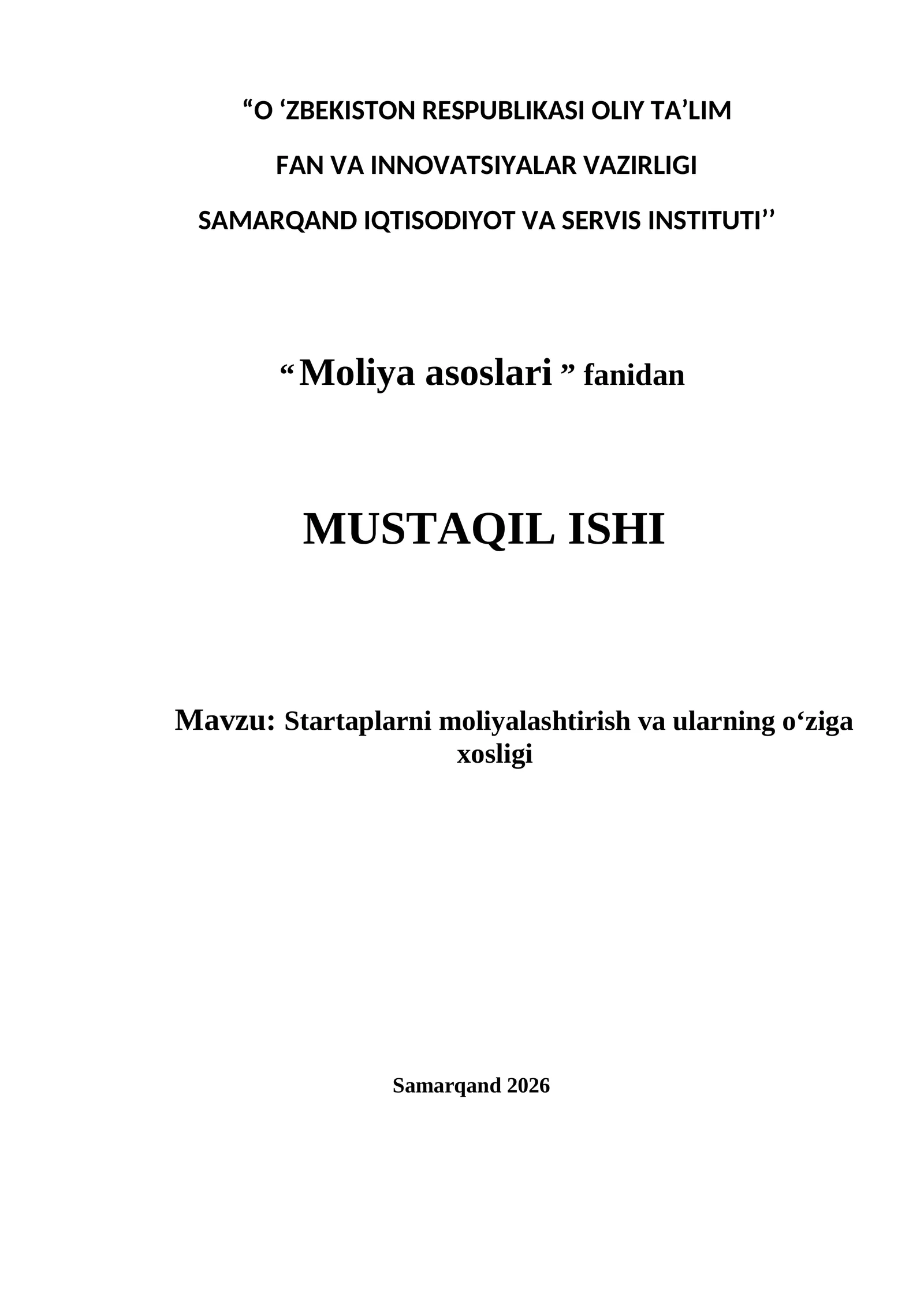 Moliya asoslari