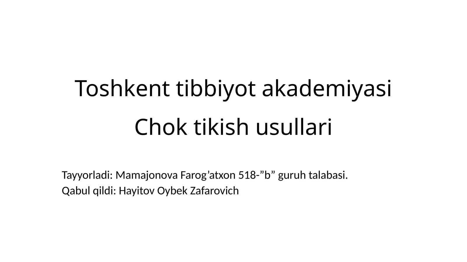 Xirurgik chok tikish usullari