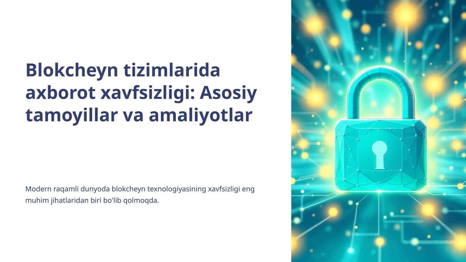 Blokcheyn tizimlarida axborot xavfsizligi: Asosiy tamoyillar va amaliyotlar